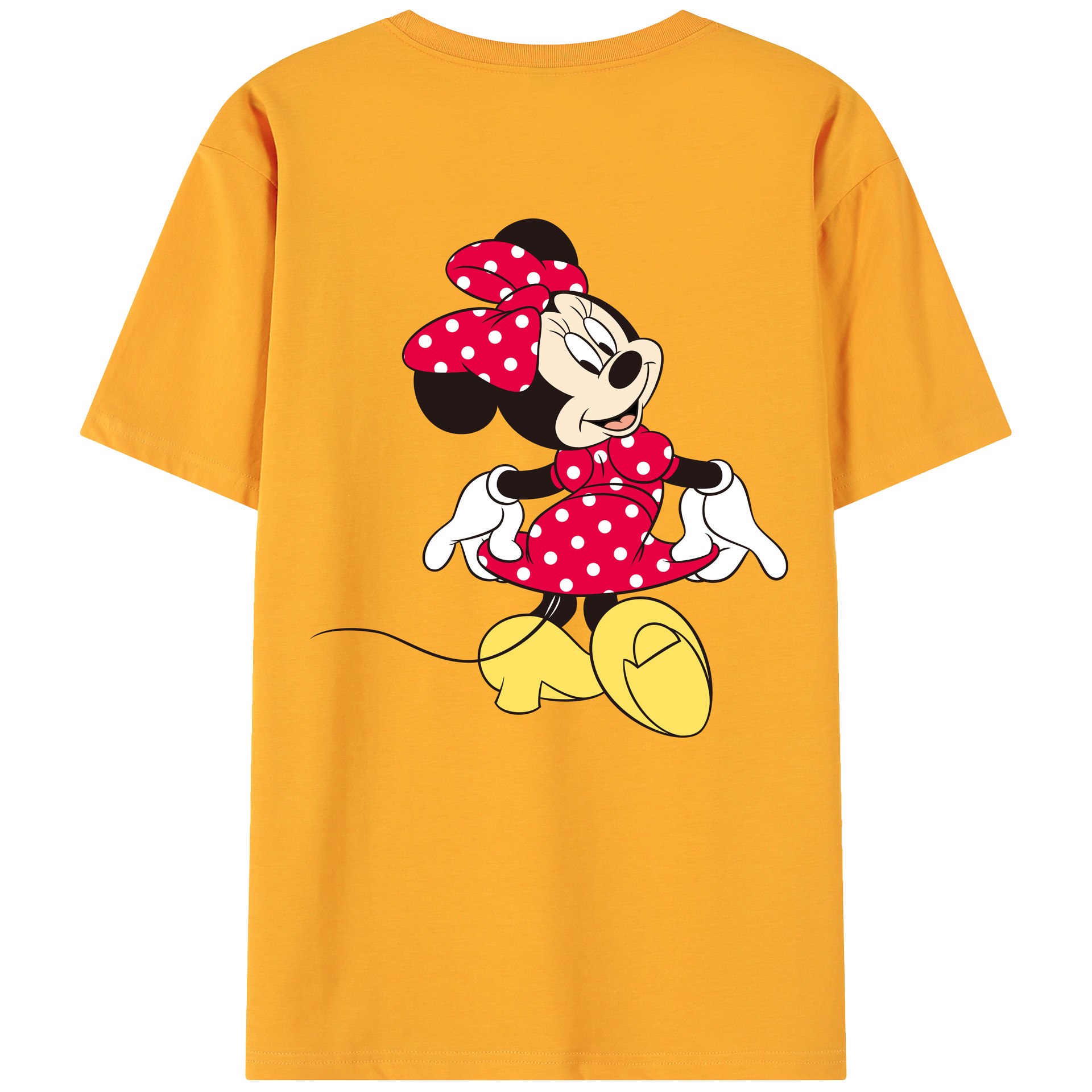 ミッキーマウス Mickey Mouse 綿100％ メンズ半袖Tシャツ（バックプリント） 通気性