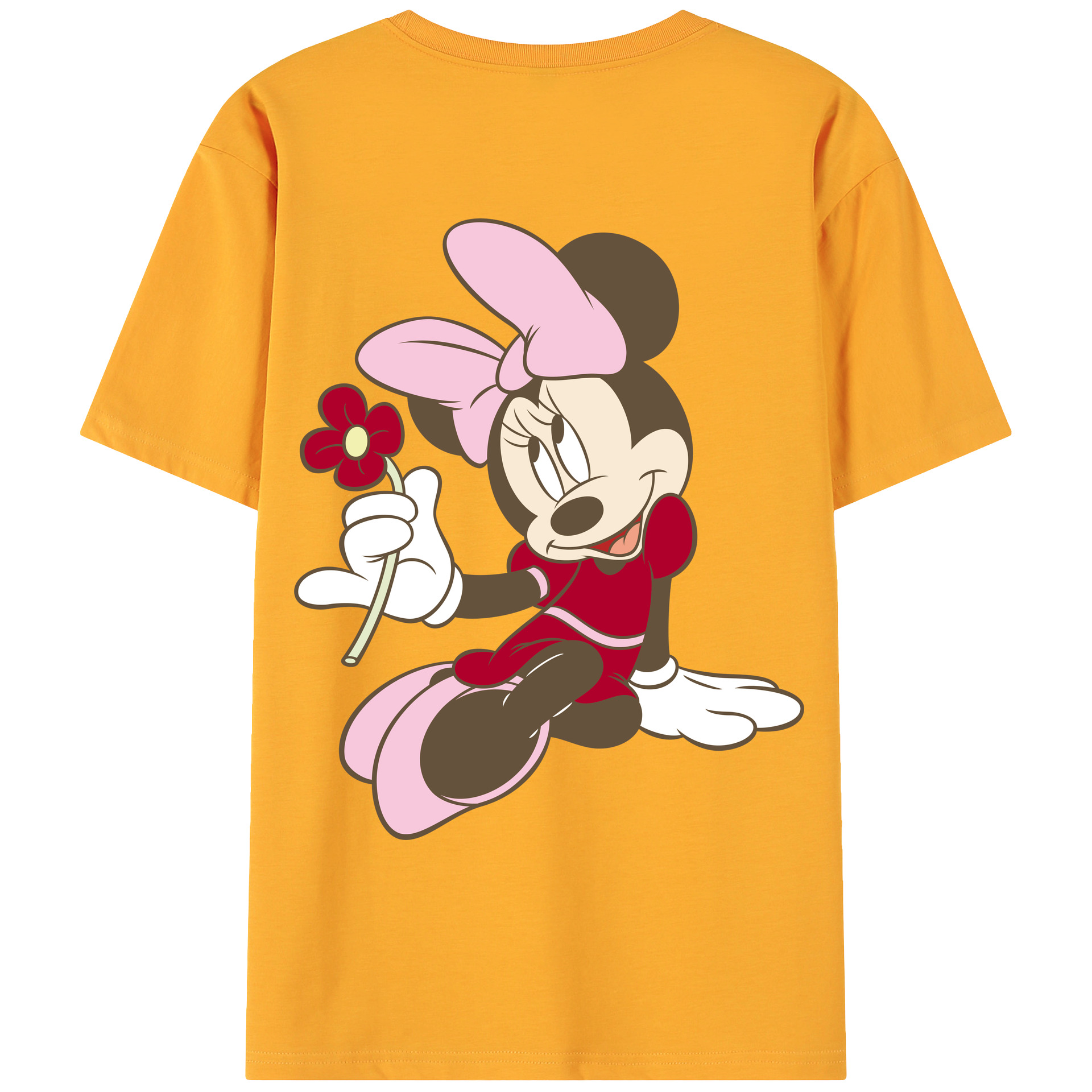 ミッキーマウス Mickey Mouse 綿100％ メンズ半袖Tシャツ（バックプリント） 通気性