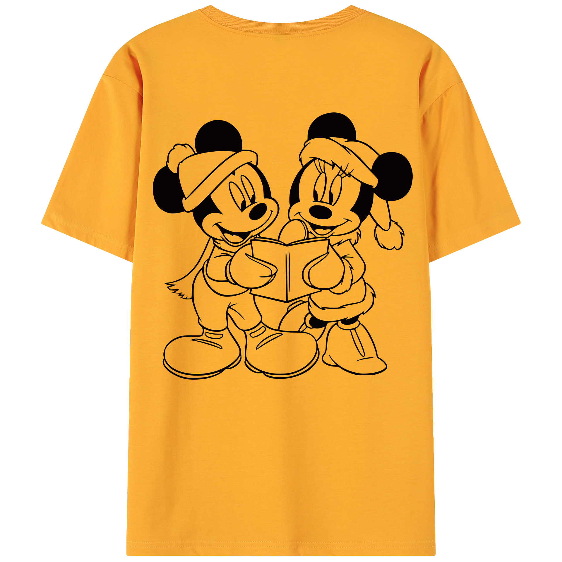 ミッキーマウス Mickey Mouse 綿100％ メンズ半袖Tシャツ（バックプリント） 通気性