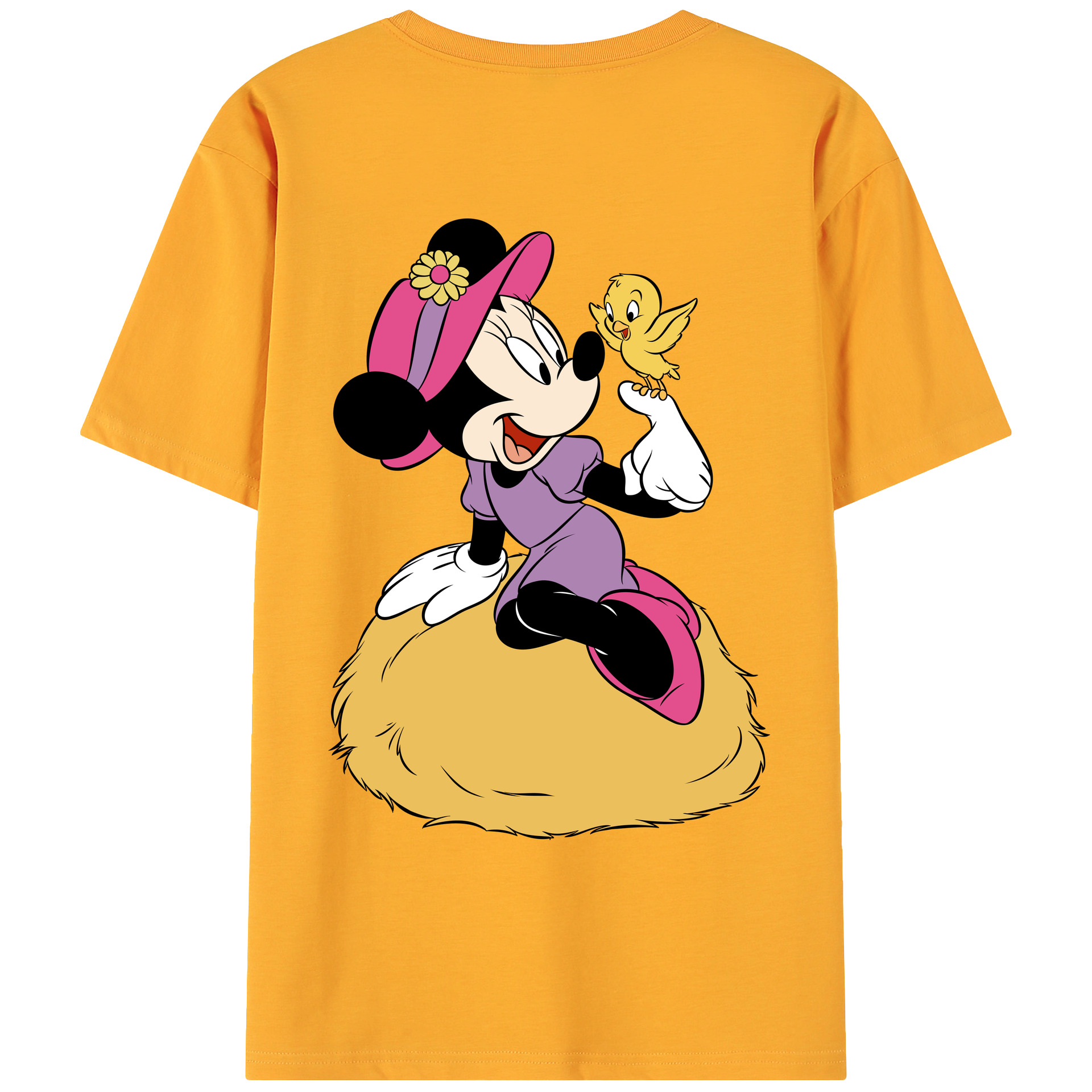ミッキーマウス Mickey Mouse 綿100％ メンズ半袖Tシャツ（バックプリント） 通気性
