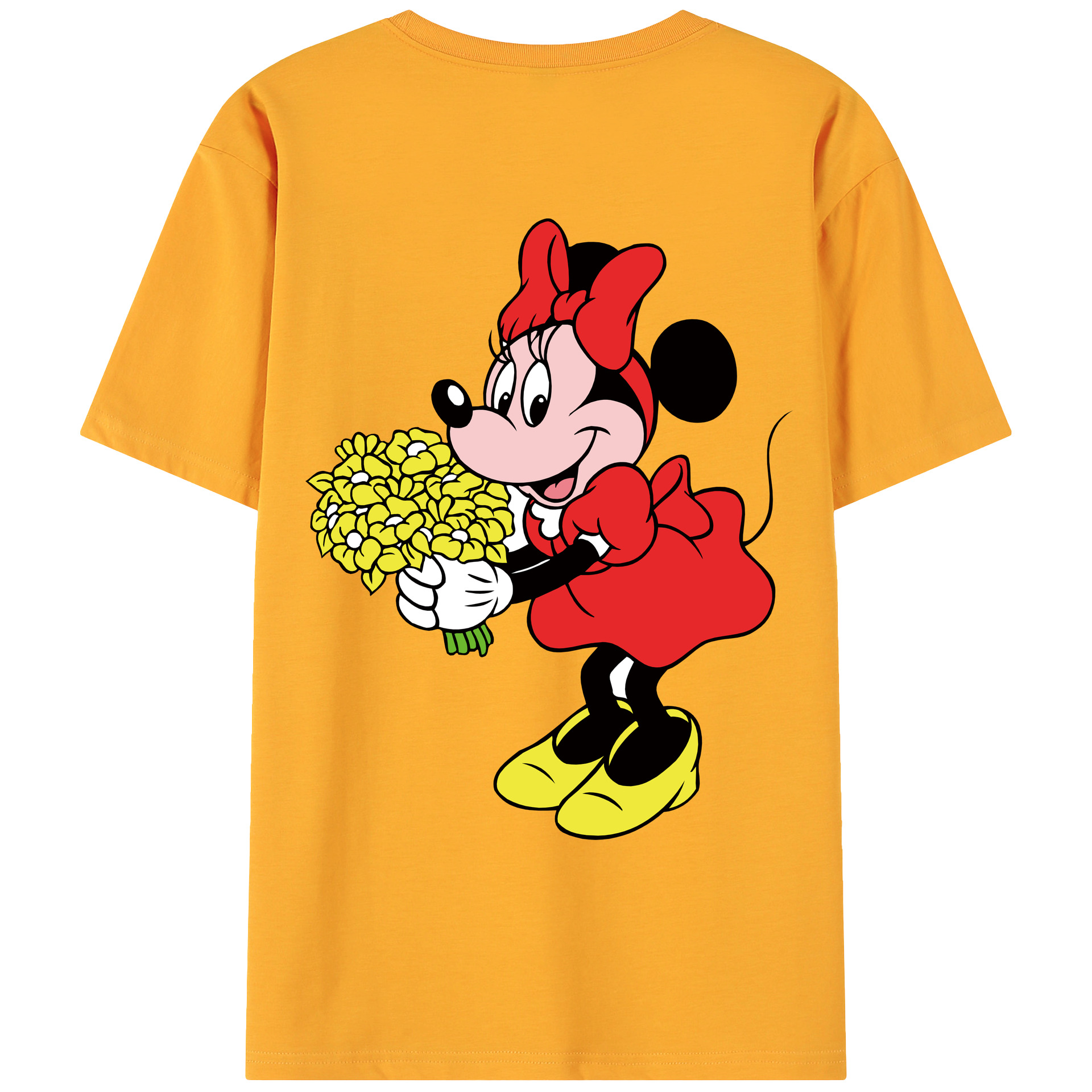ミッキーマウス Mickey Mouse 綿100％ メンズ半袖Tシャツ（バックプリント） 通気性