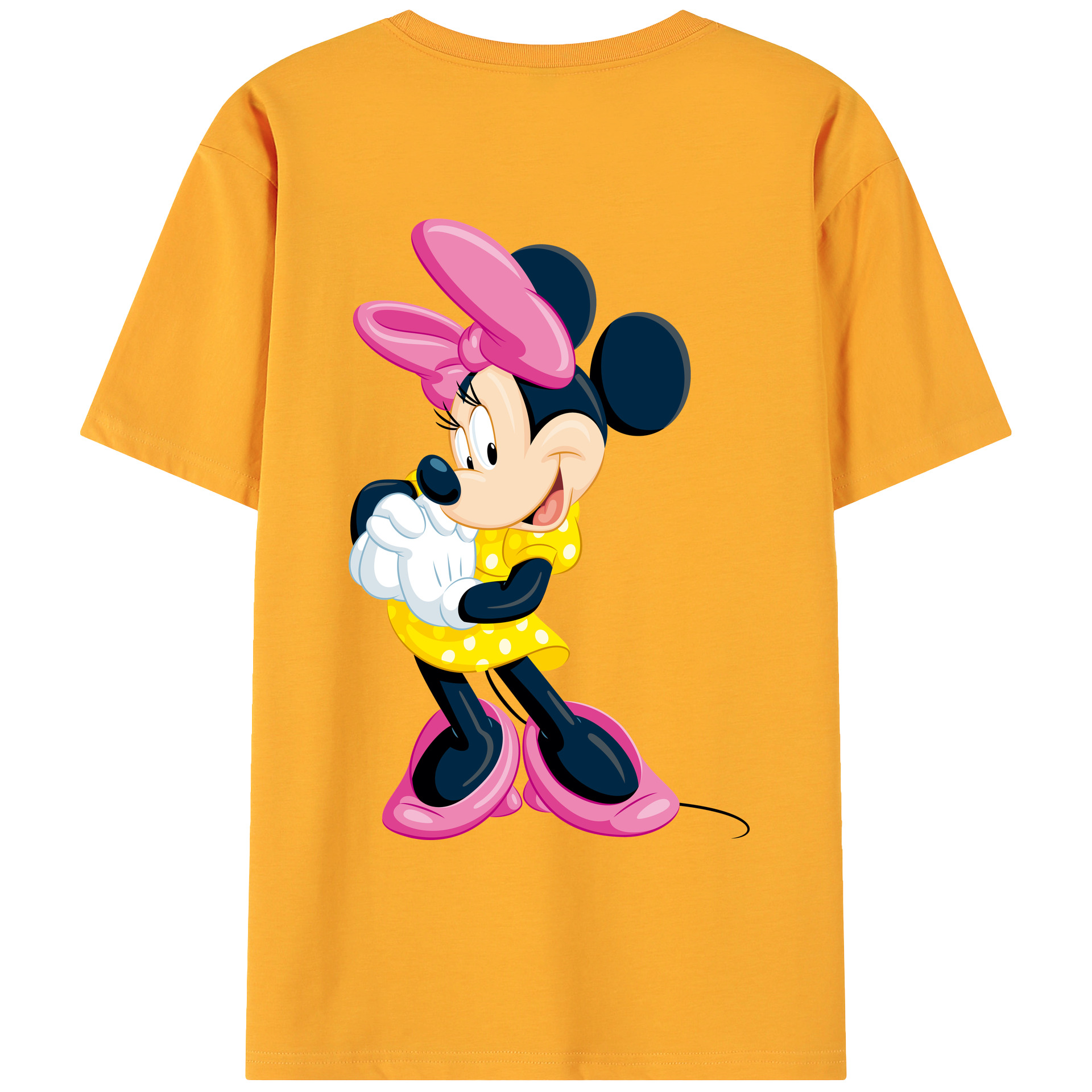 ミッキーマウス Mickey Mouse 綿100％ メンズ半袖Tシャツ（バックプリント） 通気性