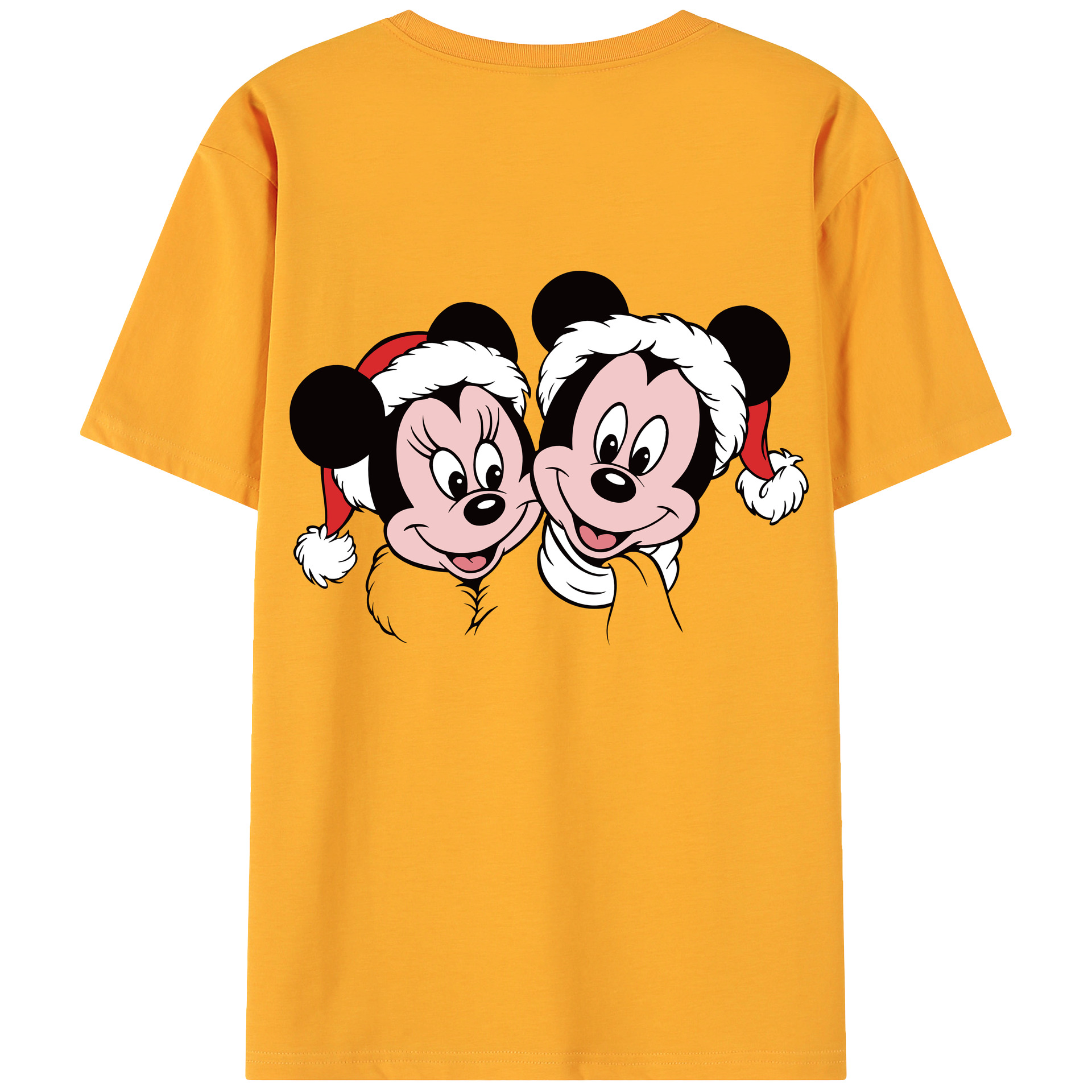 ミッキーマウス Mickey Mouse 綿100％ メンズ半袖Tシャツ（バックプリント） 通気性