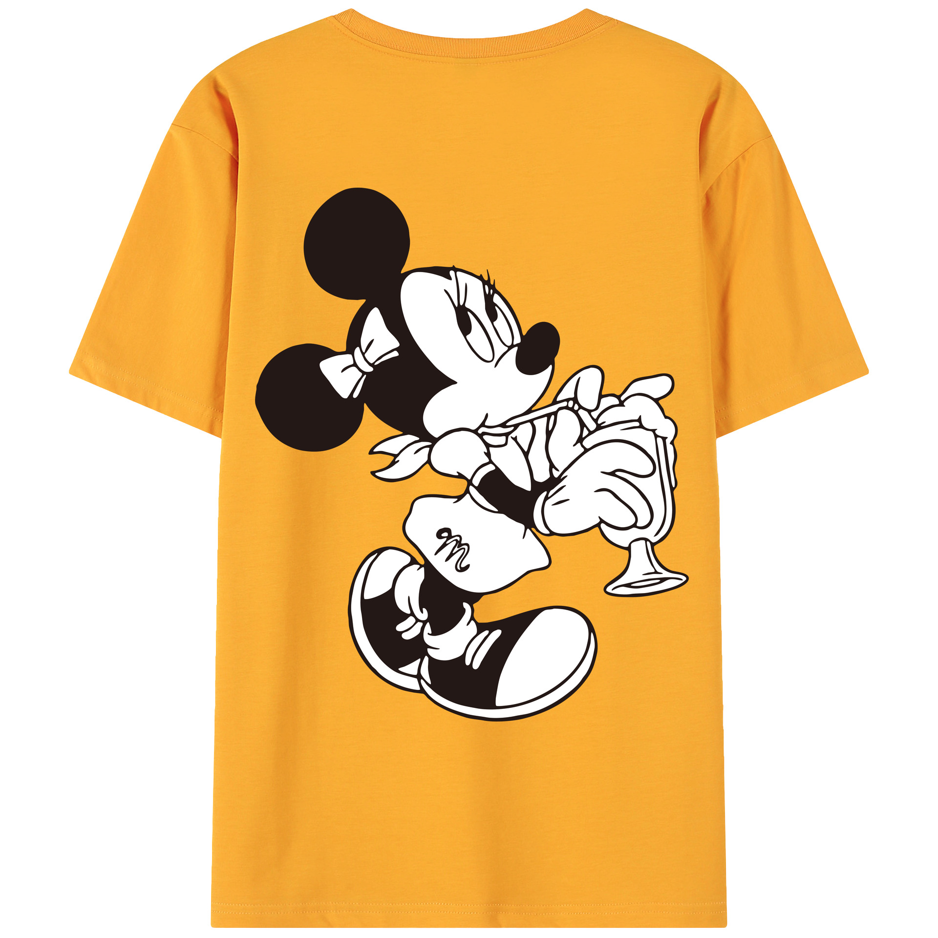 ミッキーマウス Mickey Mouse 綿100％ メンズ半袖Tシャツ（バックプリント） 通気性