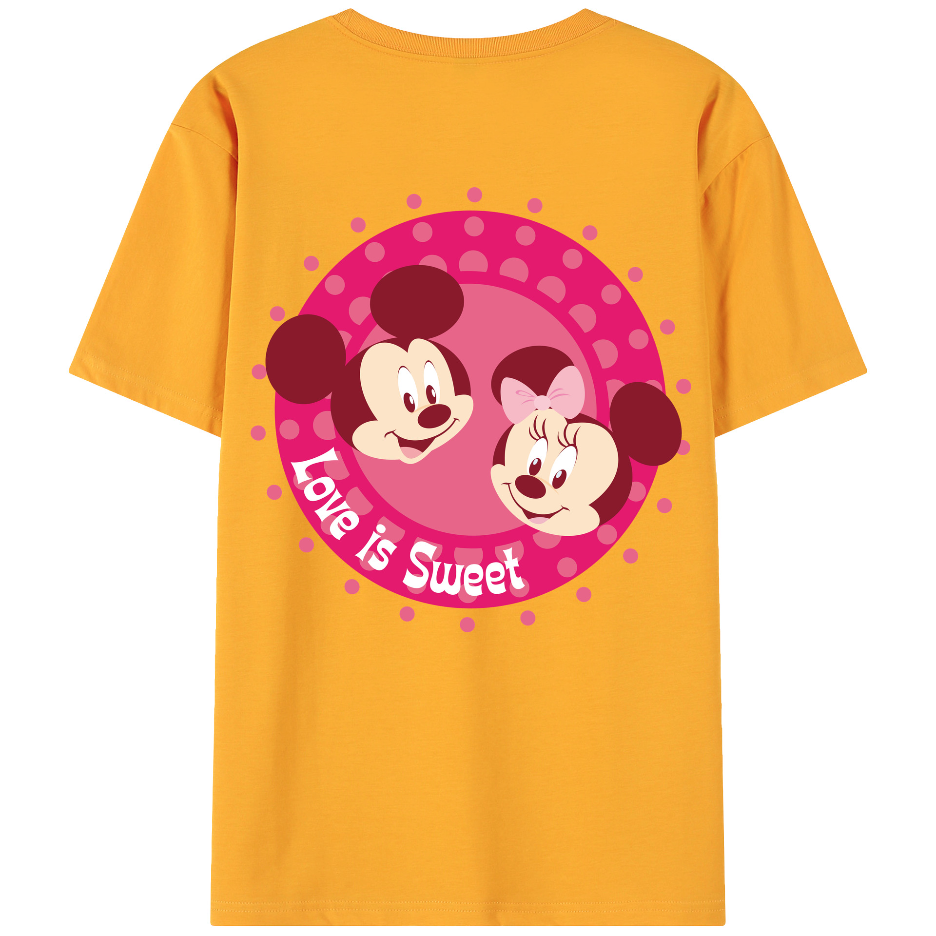 ミッキーマウス Mickey Mouse 綿100％ メンズ半袖Tシャツ（バックプリント） 通気性