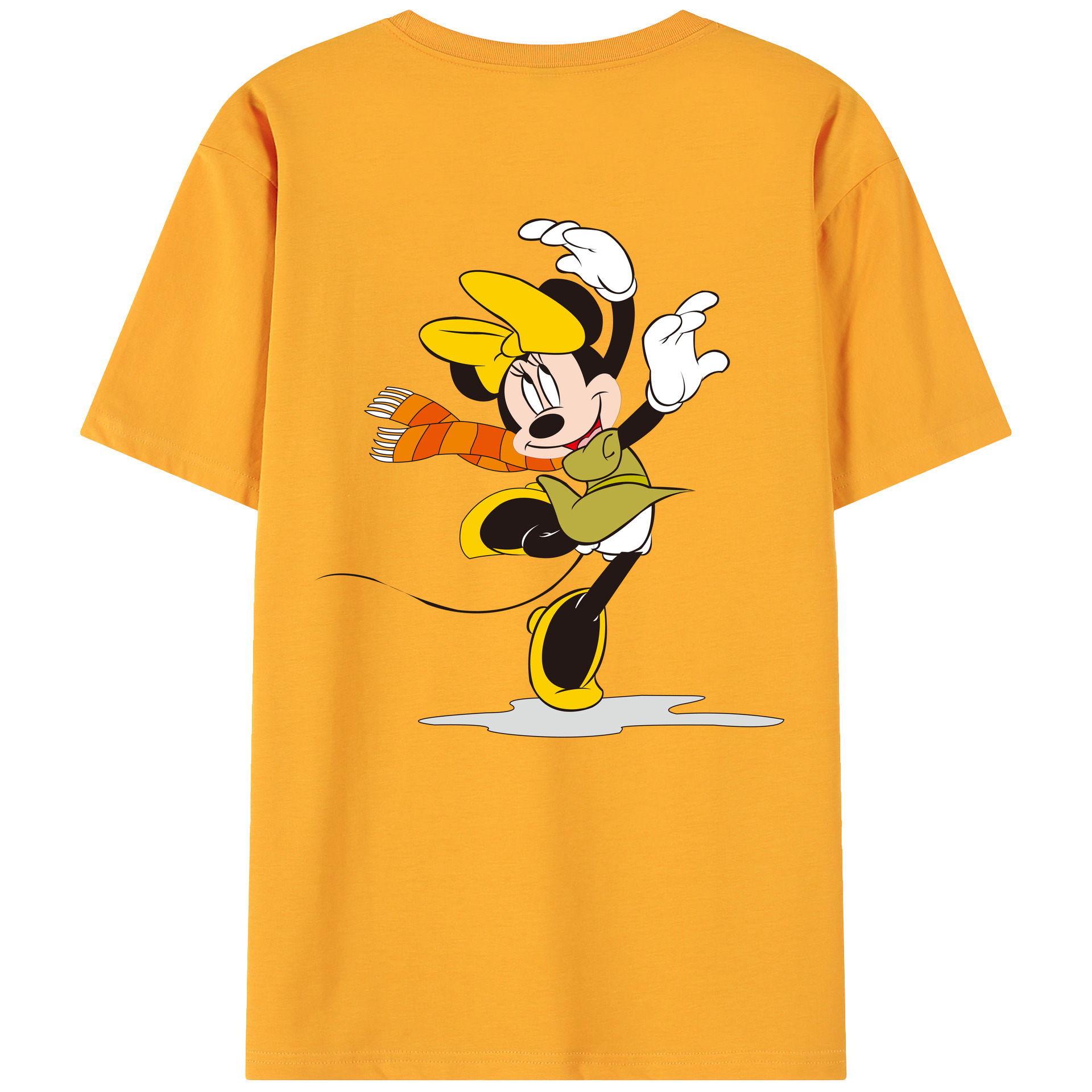 ミッキーマウス Mickey Mouse 綿100％ メンズ半袖Tシャツ（バックプリント） 通気性