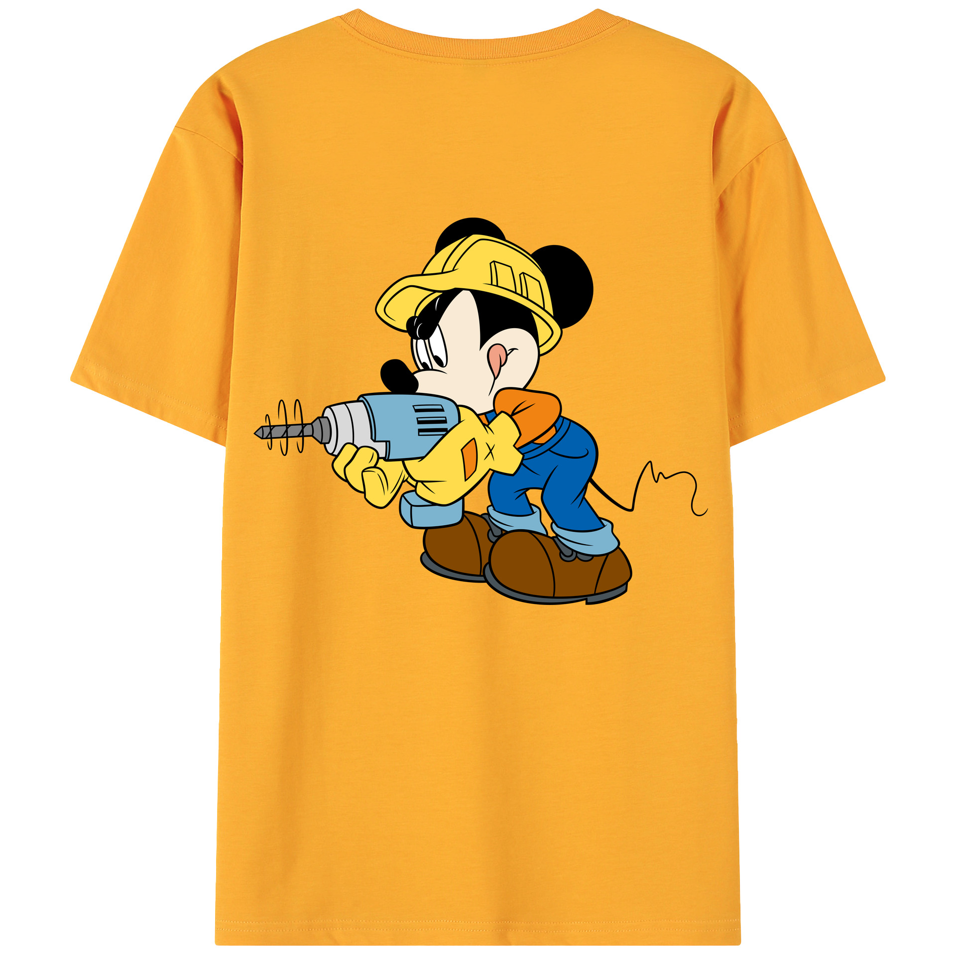 ミッキーマウス Mickey Mouse 綿100％ メンズ半袖Tシャツ（バックプリント） 通気性