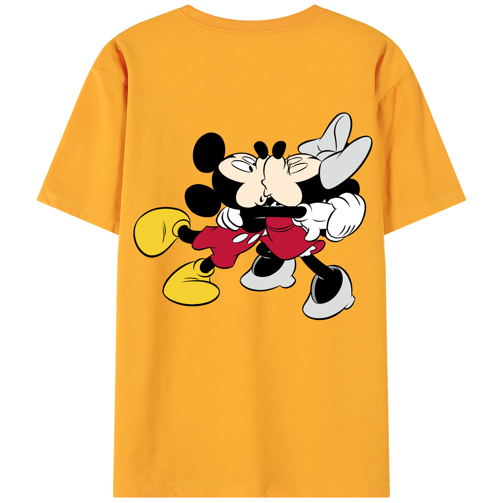 ミッキーマウス Mickey Mouse 綿100％ メンズ半袖Tシャツ（バックプリント） 通気性