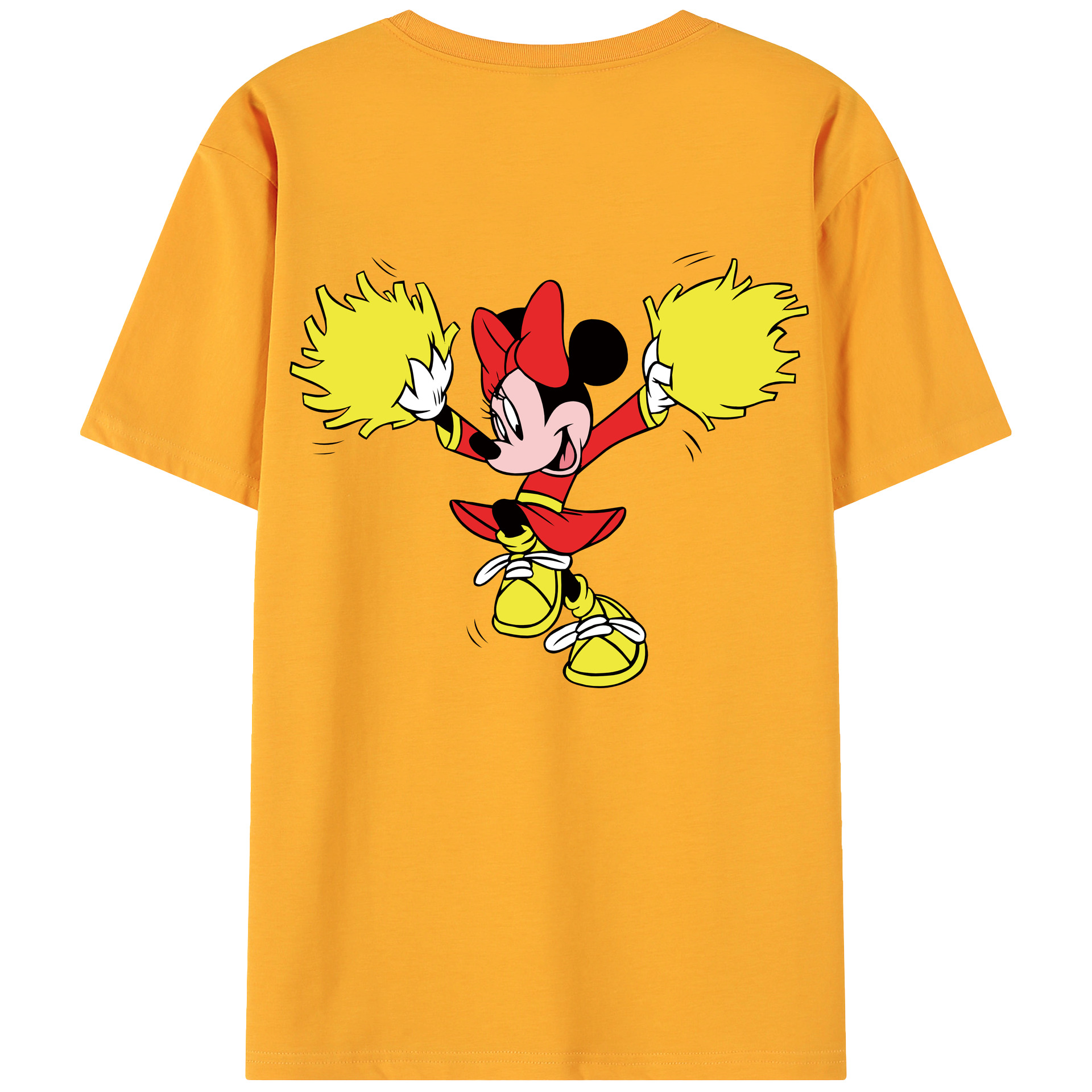 ミッキーマウス Mickey Mouse 綿100％ メンズ半袖Tシャツ（バックプリント） 通気性