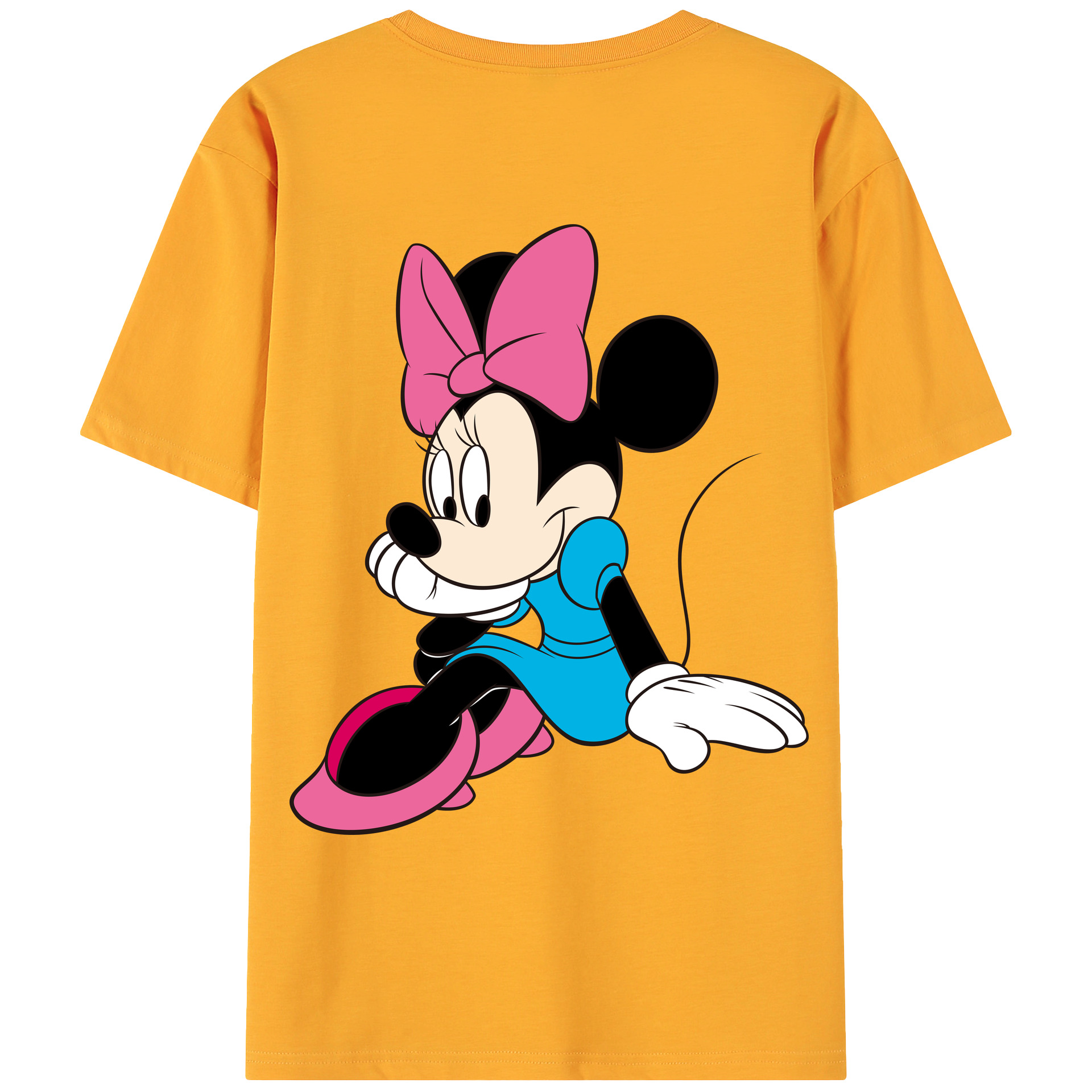 ミッキーマウス Mickey Mouse 綿100％ メンズ半袖Tシャツ（バックプリント） 通気性