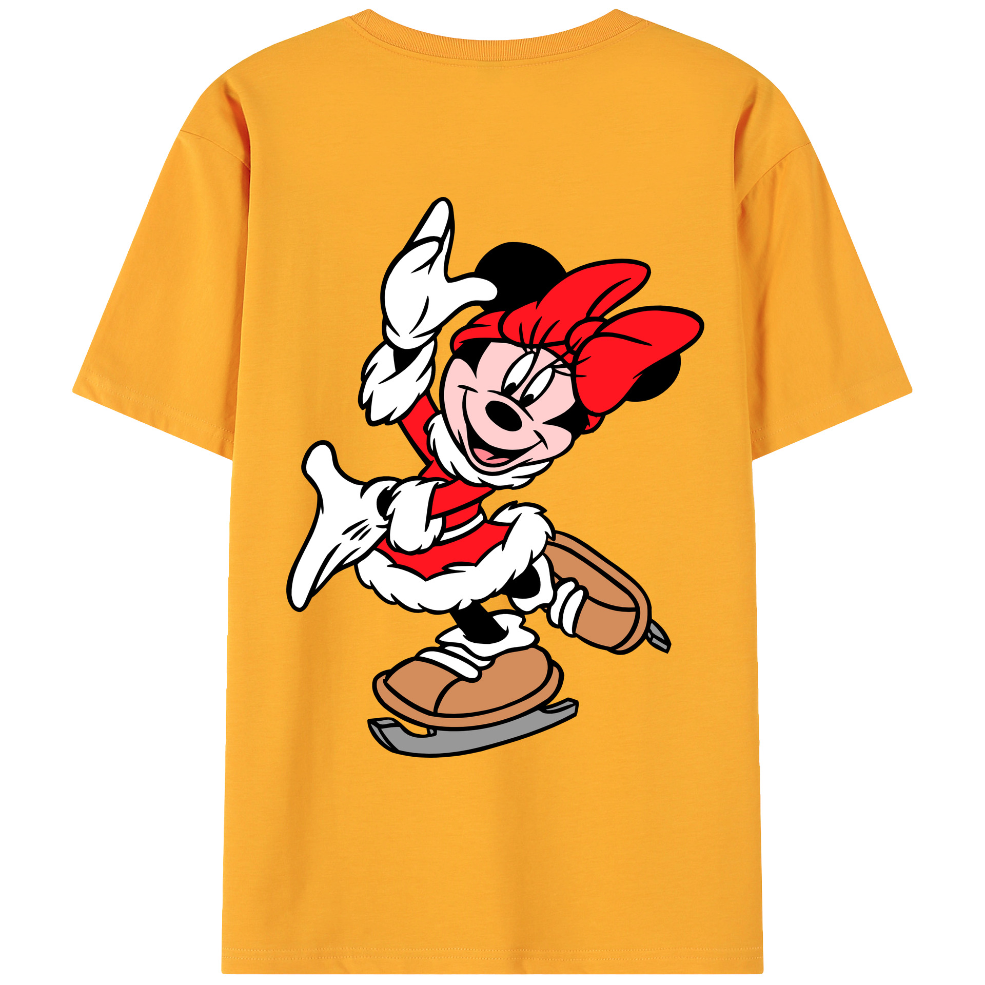 ミッキーマウス Mickey Mouse 綿100％ メンズ半袖Tシャツ（バックプリント） 通気性