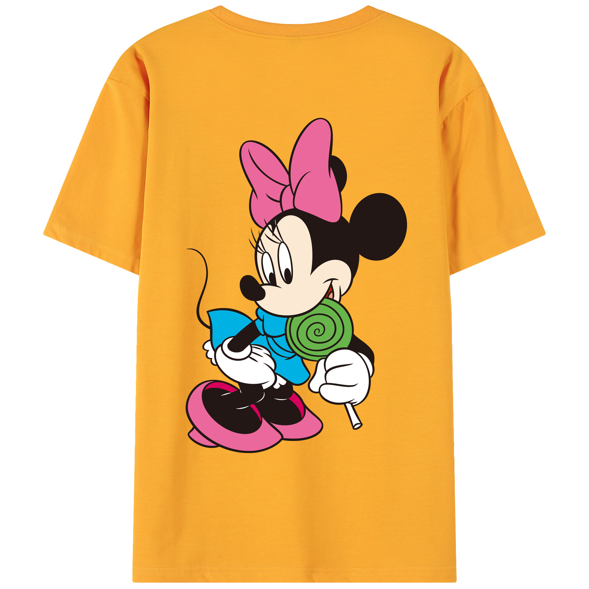 ミッキーマウス Mickey Mouse 綿100％ メンズ半袖Tシャツ（バックプリント） 通気性