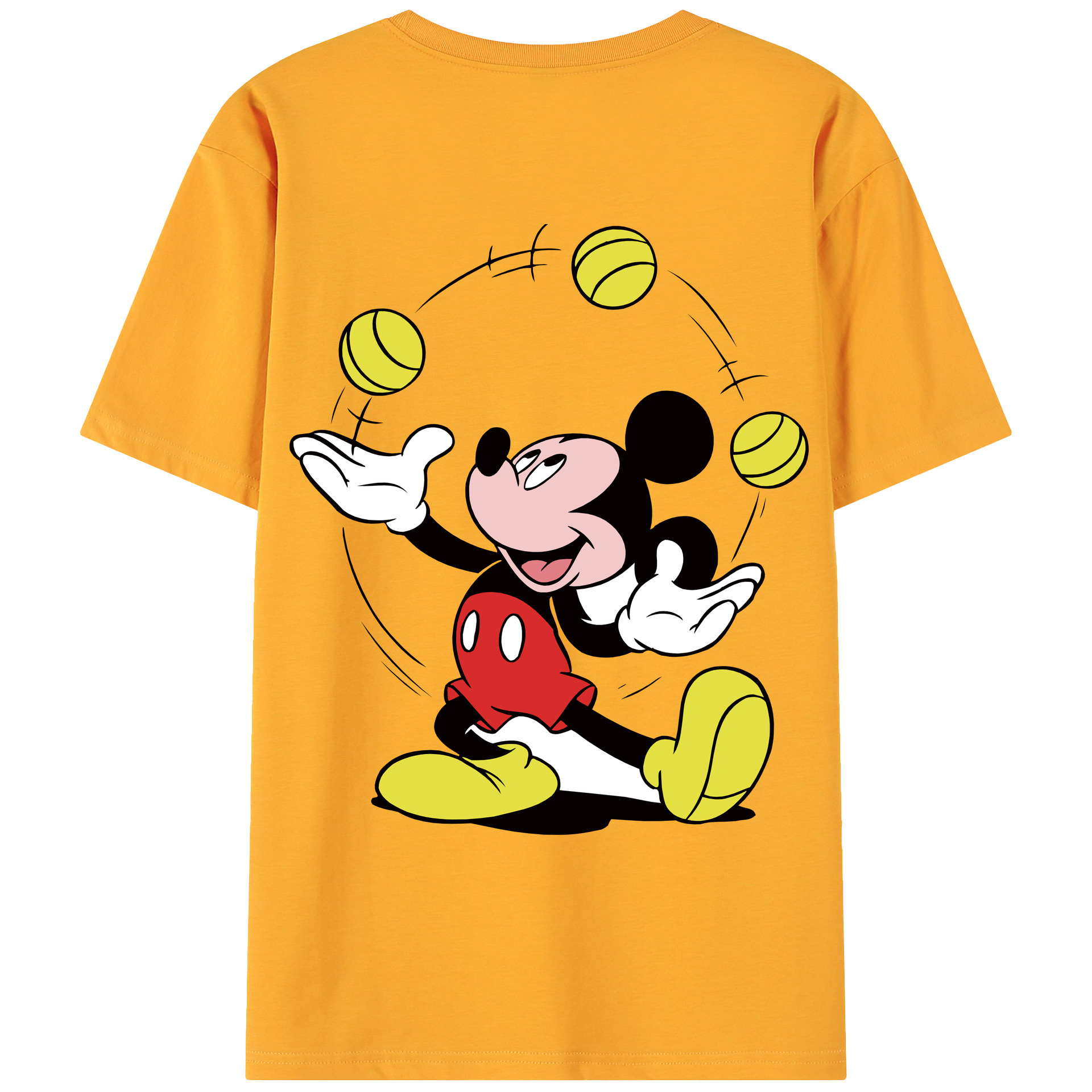 ミッキーマウス Mickey Mouse 綿100％ メンズ半袖Tシャツ（バックプリント） 通気性