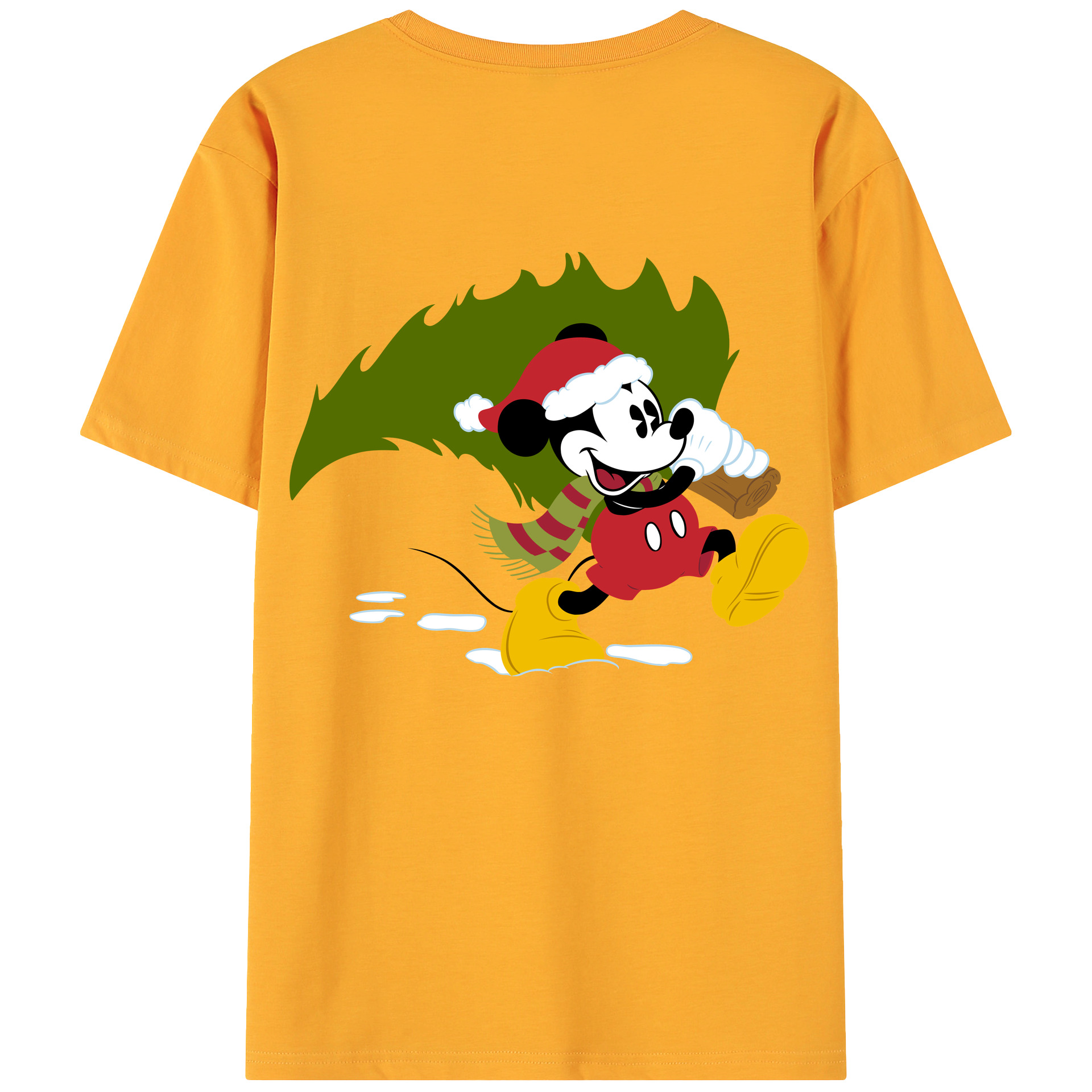 ミッキーマウス Mickey Mouse 綿100％ メンズ半袖Tシャツ（バックプリント） 通気性