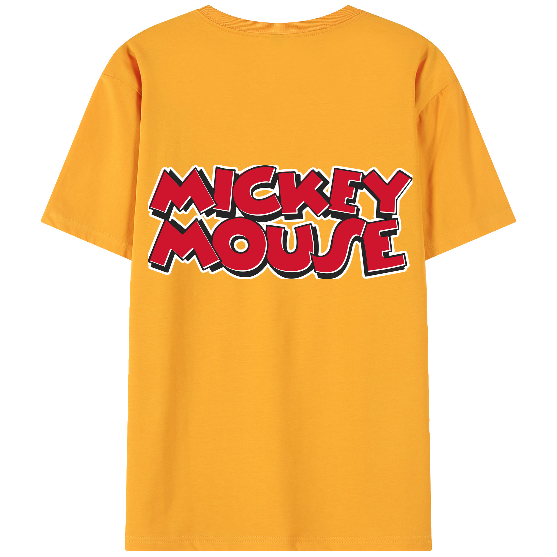 ミッキーマウス Mickey Mouse 綿100％ メンズ半袖Tシャツ（バックプリント） 通気性