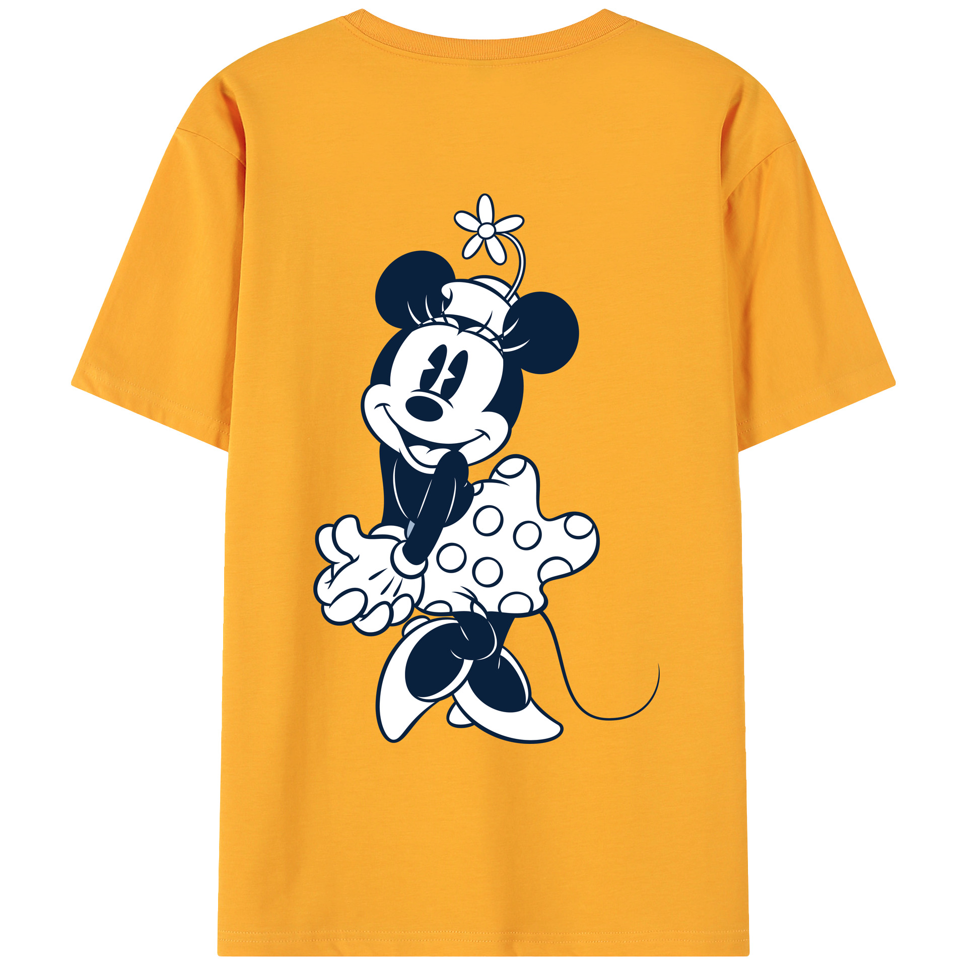 ミッキーマウス Mickey Mouse 綿100％ メンズ半袖Tシャツ（バックプリント） 通気性