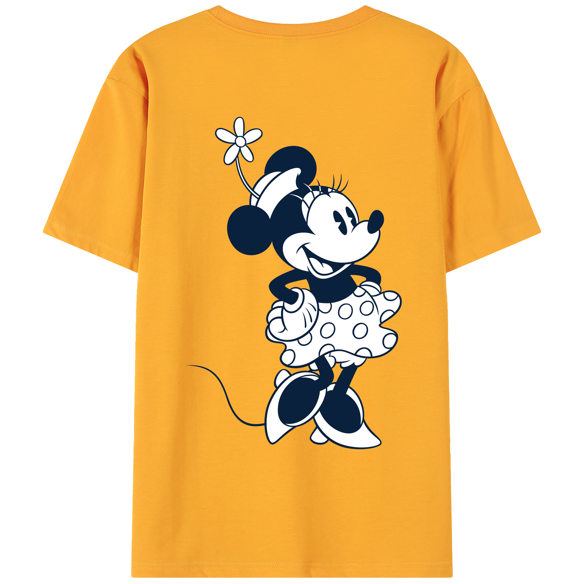 ミッキーマウス Mickey Mouse 綿100％ メンズ半袖Tシャツ（バックプリント） 通気性