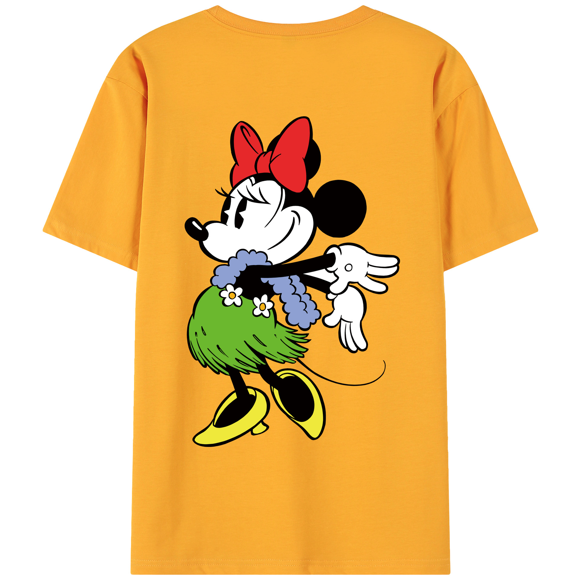 （画像用） ミッキーマウス Mickey Mouse 綿100％ メンズ半袖Tシャツ（バックプリント） 通気性