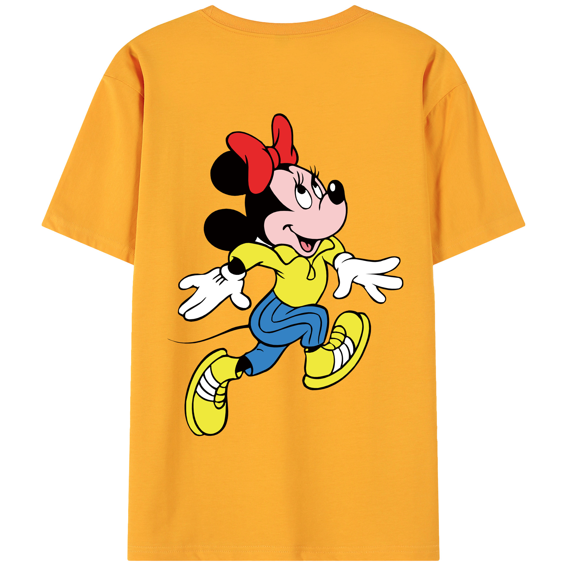 ミッキーマウス Mickey Mouse 綿100％ メンズ半袖Tシャツ（バックプリント） 通気性