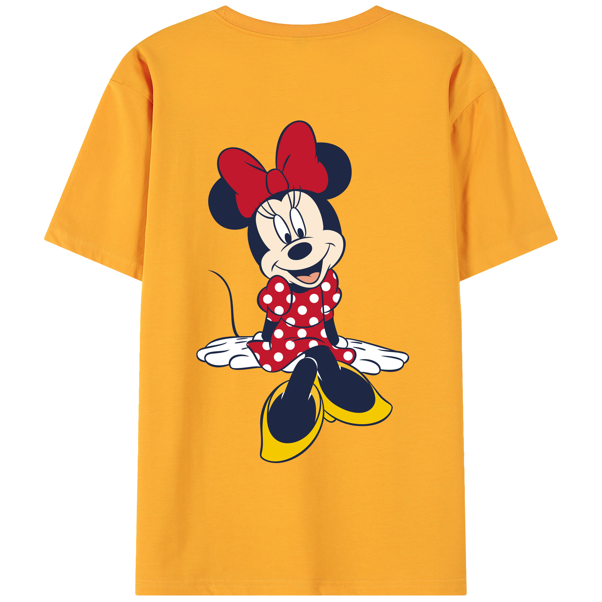 ミッキーマウス Mickey Mouse 綿100％ メンズ半袖Tシャツ（バックプリント） 通気性