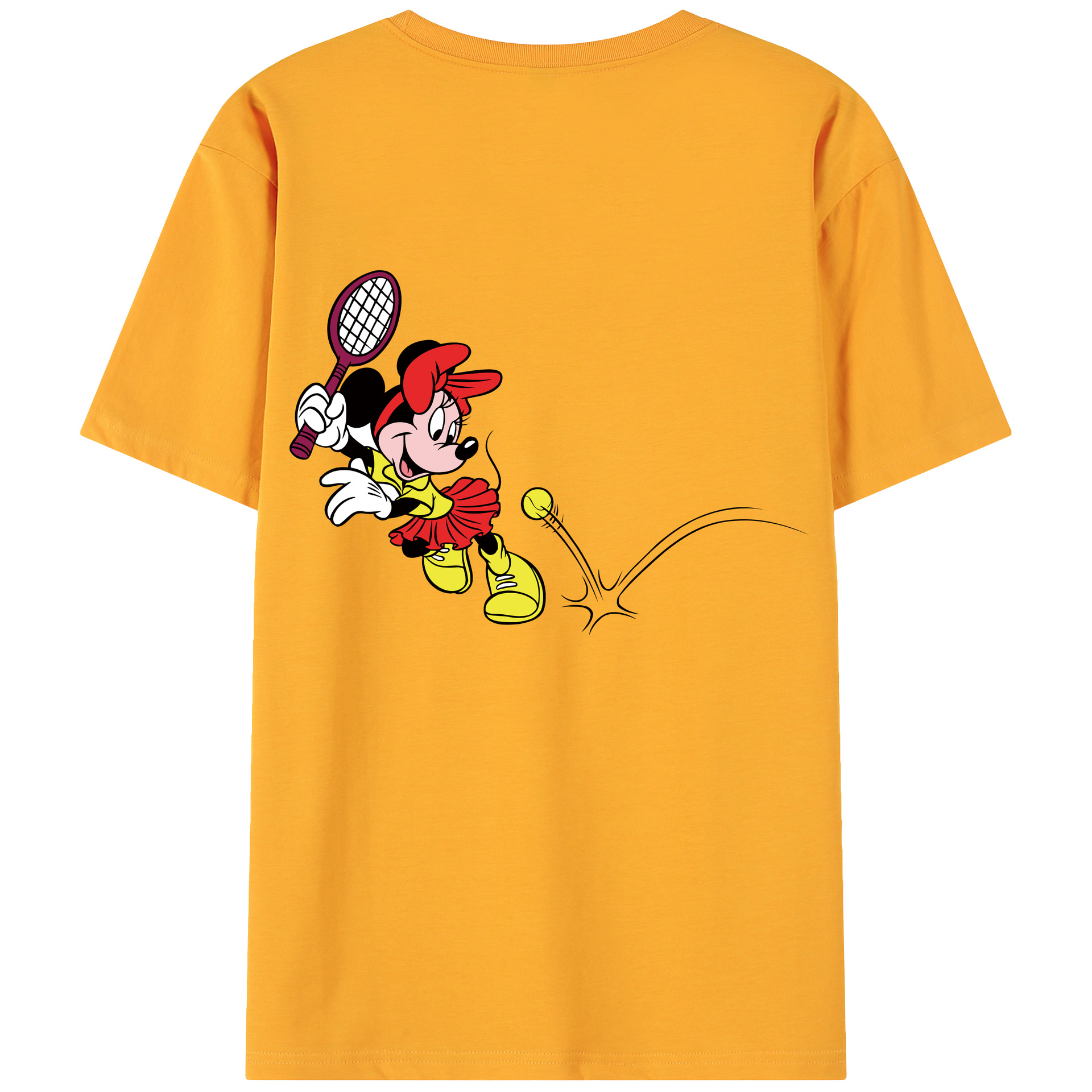ミッキーマウス Mickey Mouse 綿100％ メンズ半袖Tシャツ（バックプリント） 通気性