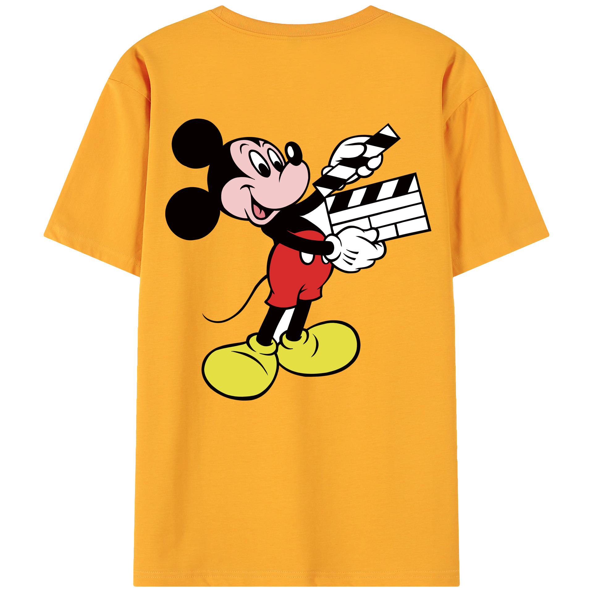 ミッキーマウス Mickey Mouse 綿100％ メンズ半袖Tシャツ（バックプリント） 通気性