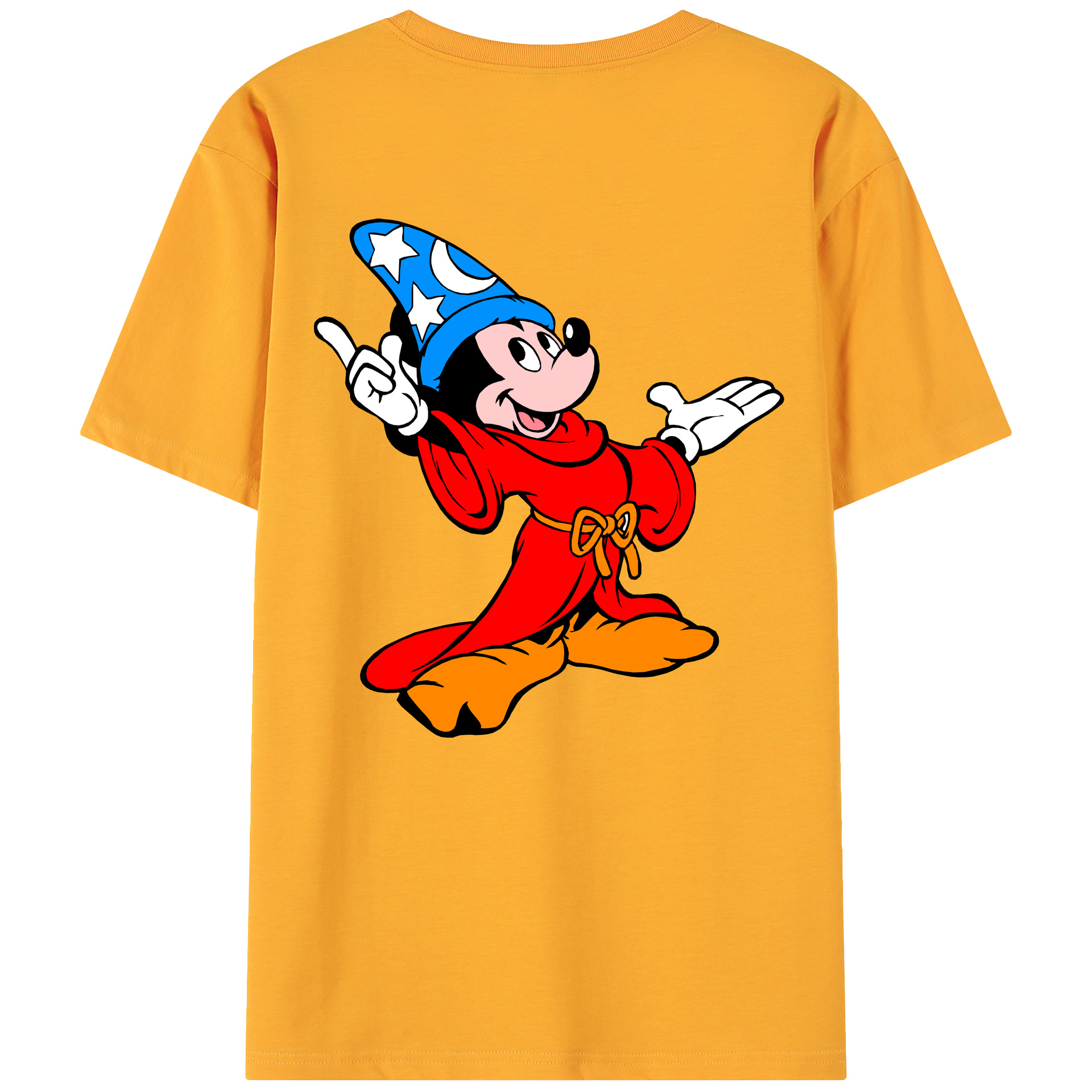 ミッキーマウス Mickey Mouse 綿100％ メンズ半袖Tシャツ（バックプリント） 通気性