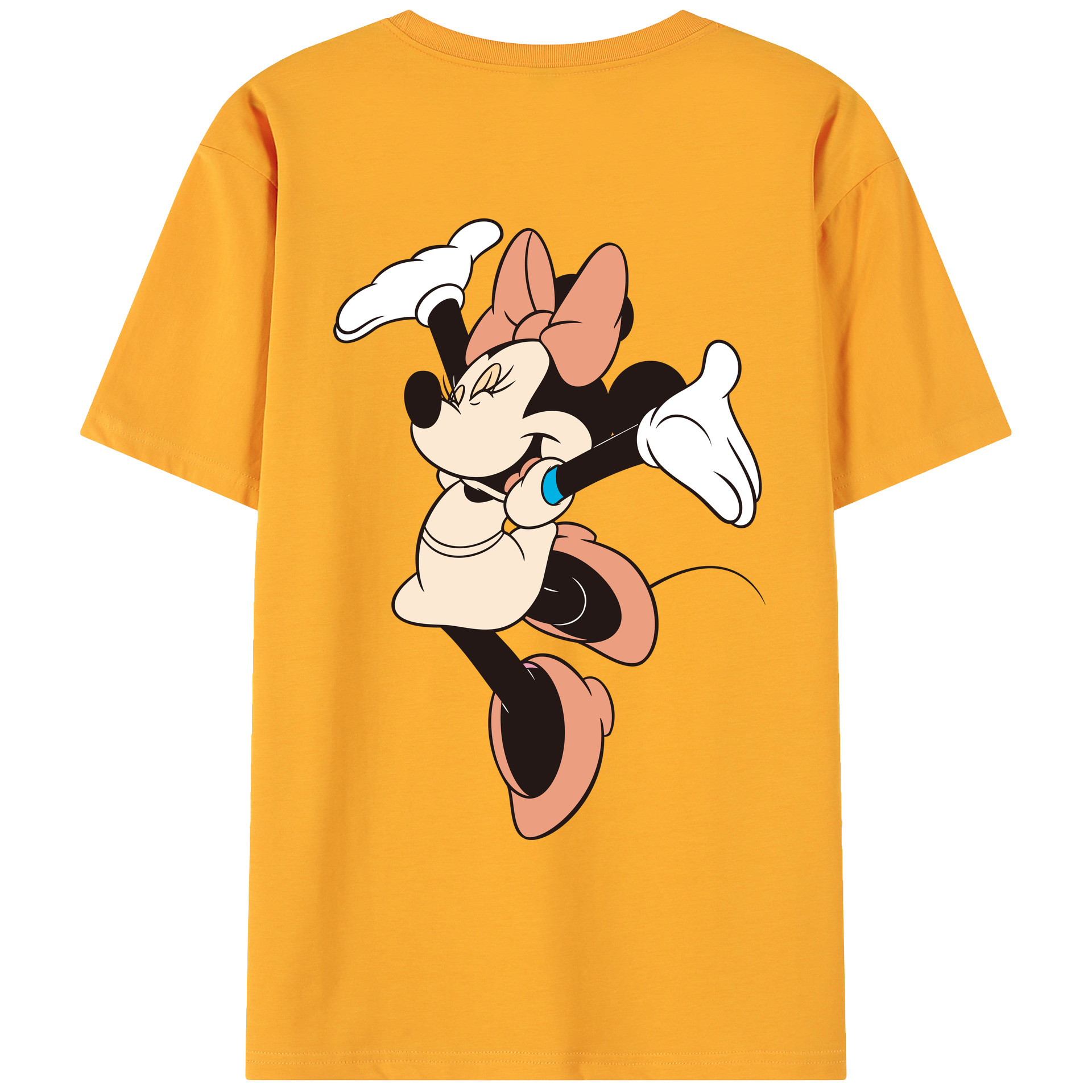 ミッキーマウス Mickey Mouse 綿100％ メンズ半袖Tシャツ（バックプリント） 通気性
