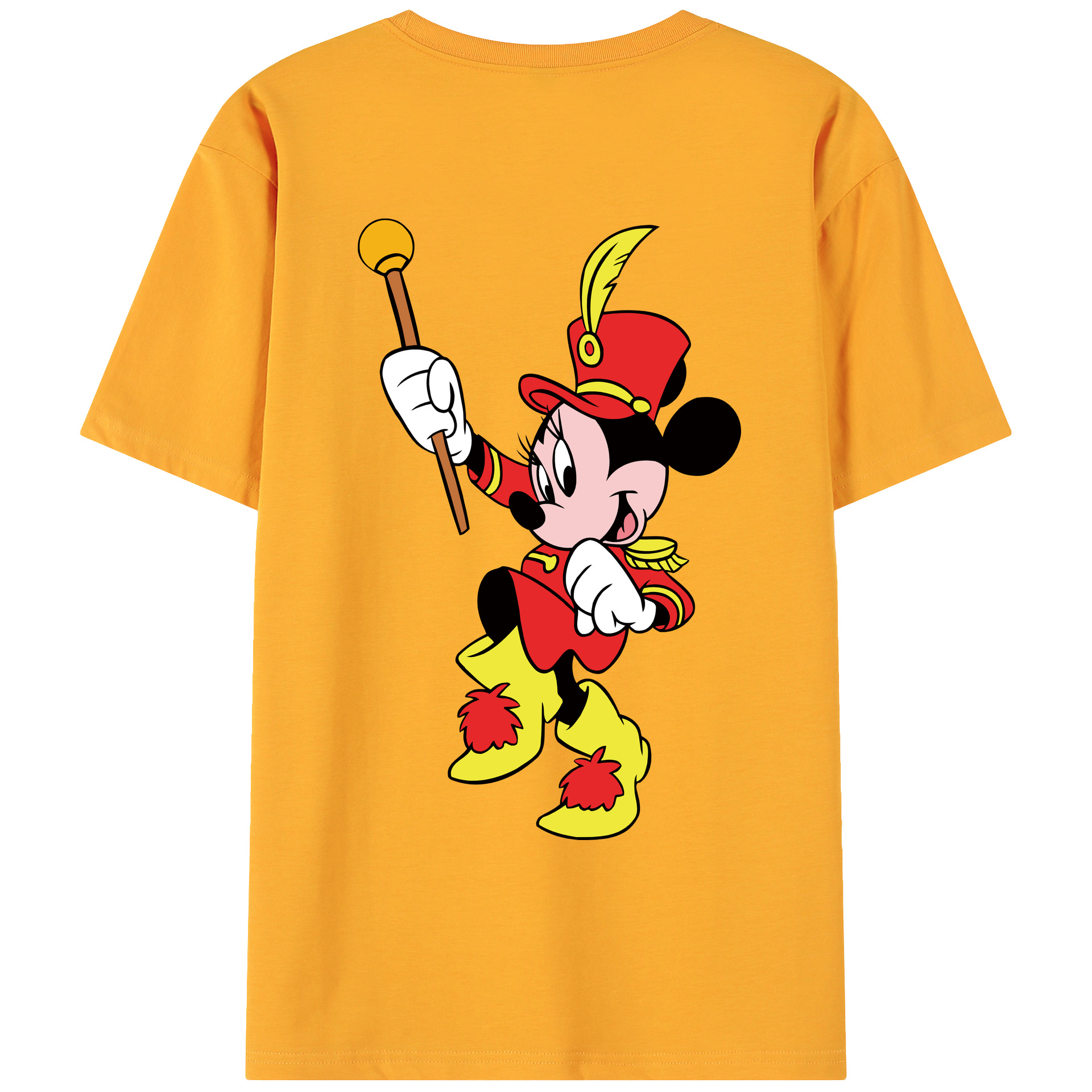 ミッキーマウス Mickey Mouse 綿100％ メンズ半袖Tシャツ（バックプリント） 通気性