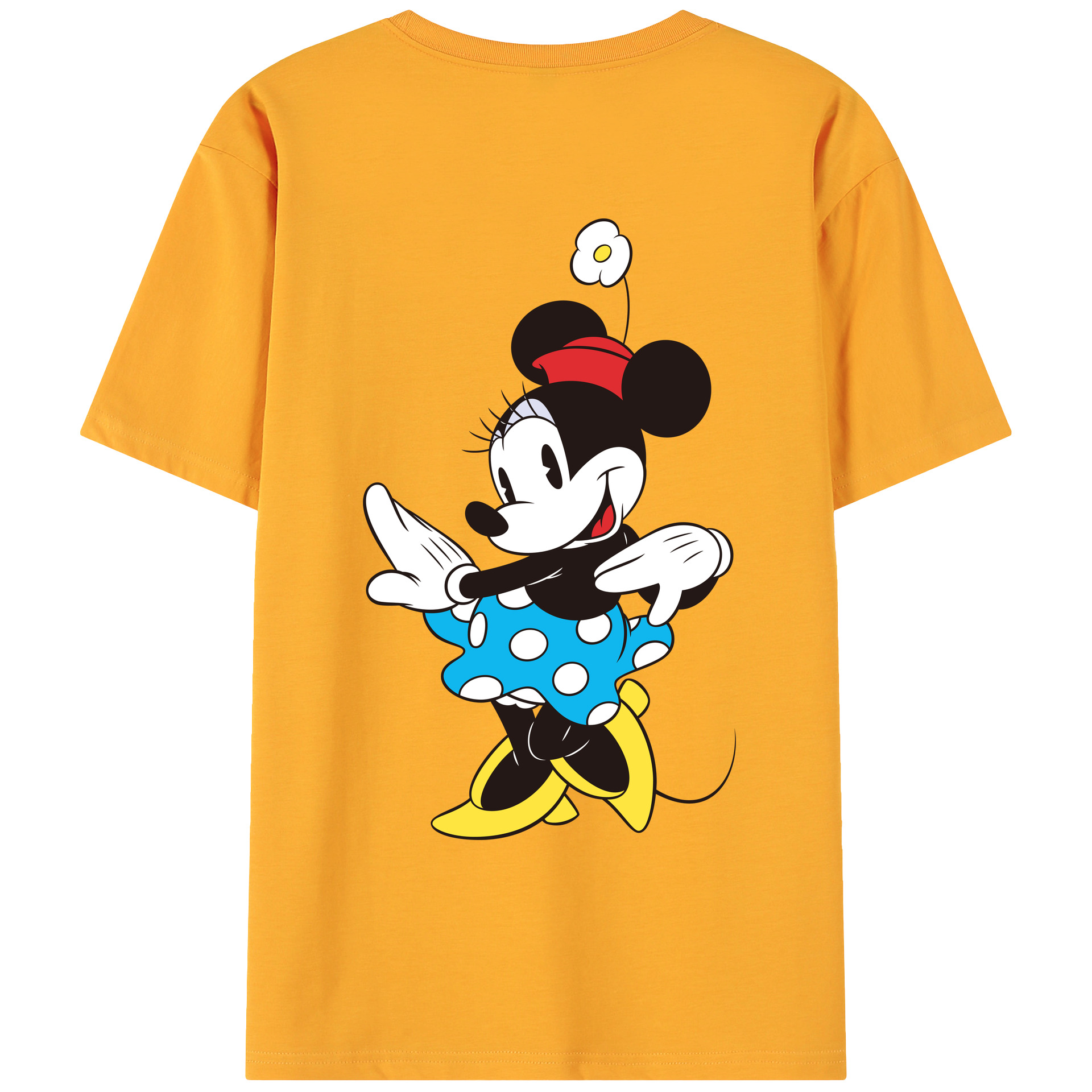 ミッキーマウス Mickey Mouse 綿100％ メンズ半袖Tシャツ（バックプリント） 通気性
