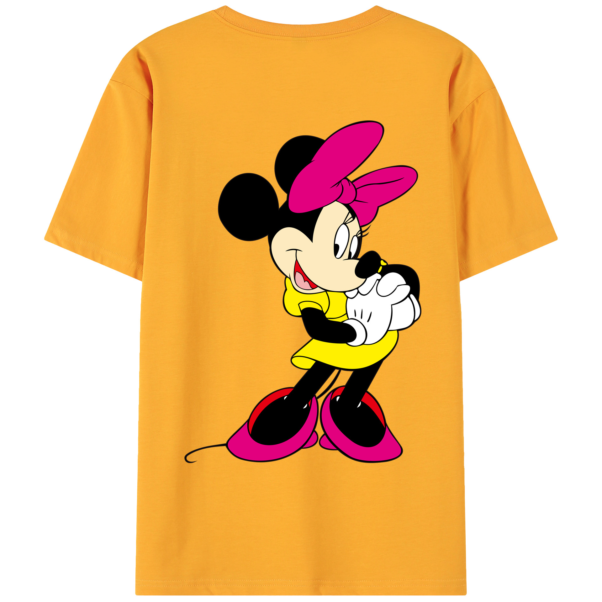 ミッキーマウス Mickey Mouse 綿100％ メンズ半袖Tシャツ（バックプリント） 通気性