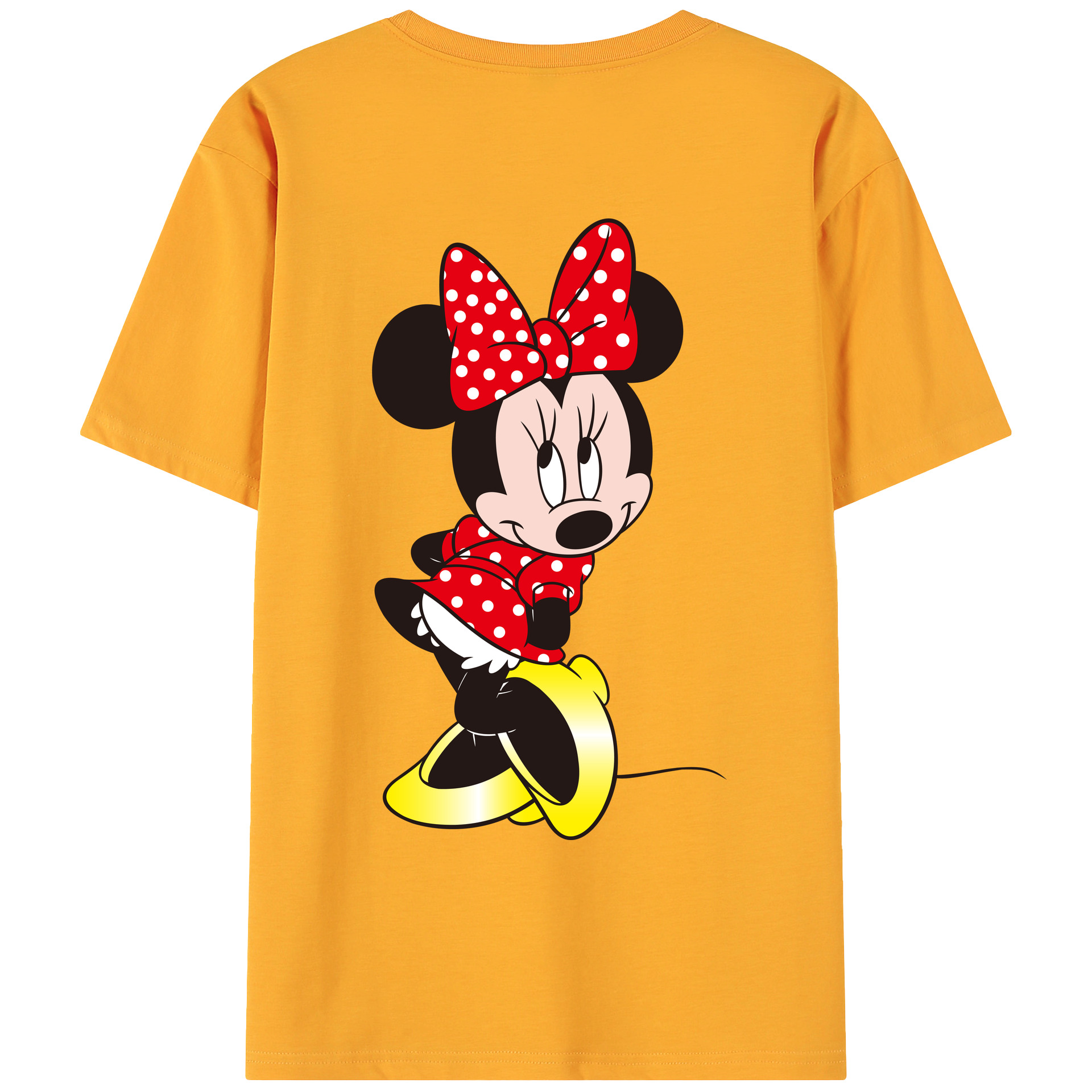 ミッキーマウス Mickey Mouse 綿100％ メンズ半袖Tシャツ（バックプリント） 通気性