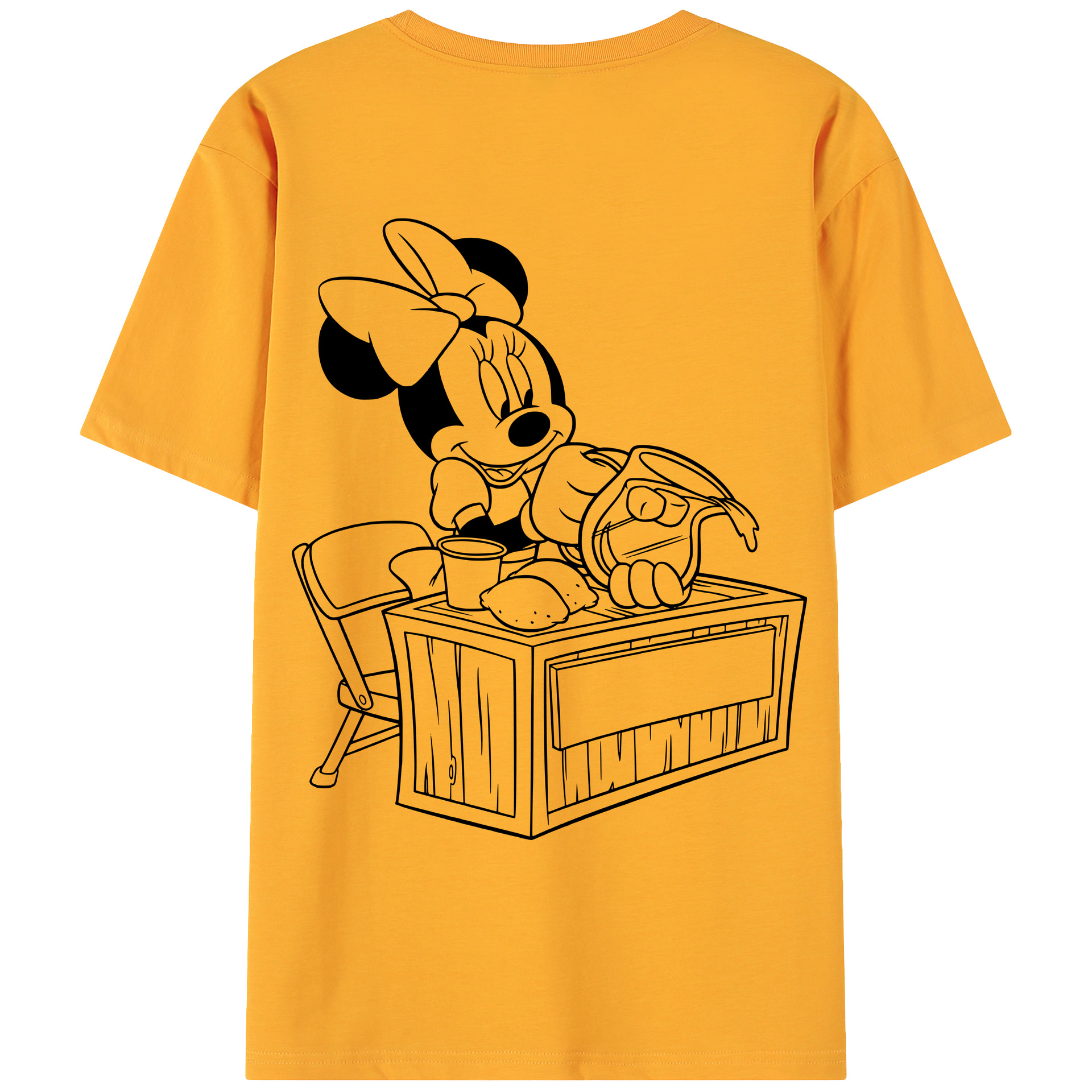 ミッキーマウス Mickey Mouse 綿100％ メンズ半袖Tシャツ（バックプリント） 通気性