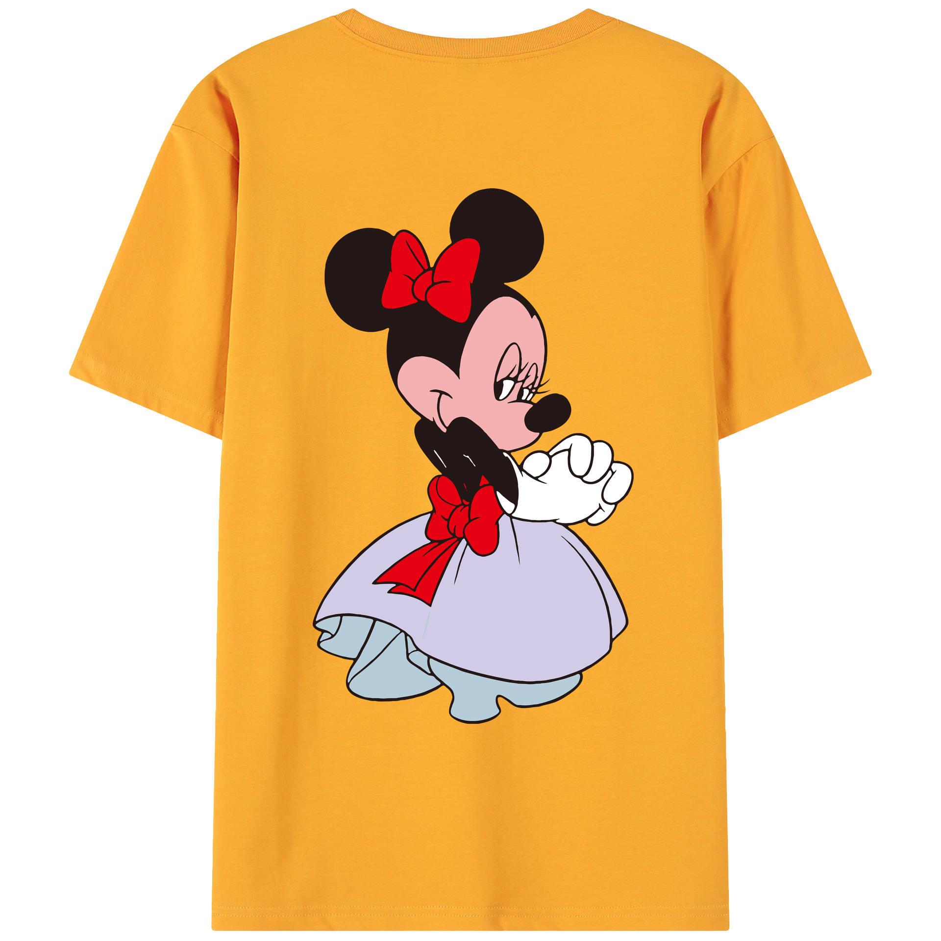 ミッキーマウス Mickey Mouse 綿100％ メンズ半袖Tシャツ（バックプリント） 通気性