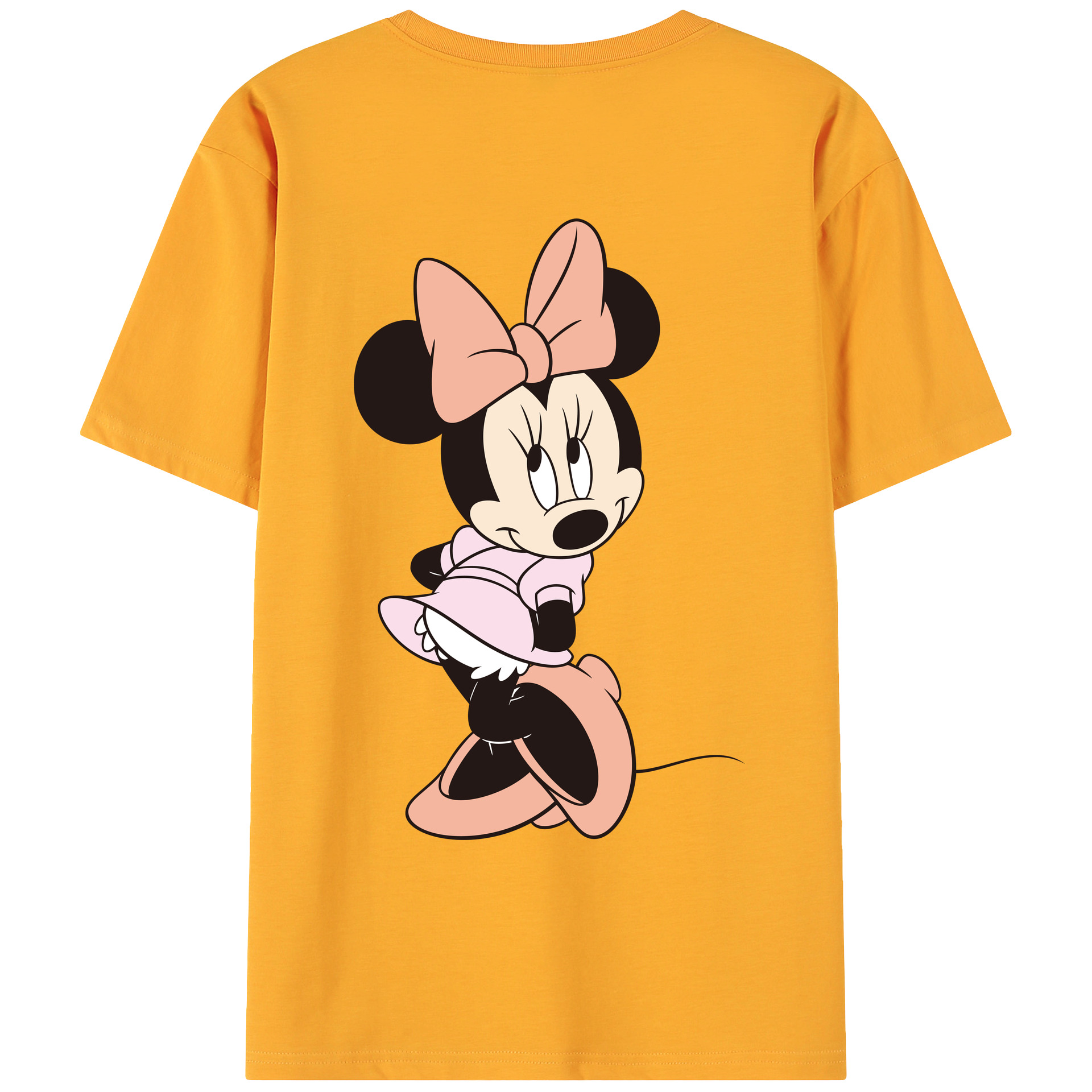 ミッキーマウス Mickey Mouse 綿100％ メンズ半袖Tシャツ（バックプリント） 通気性