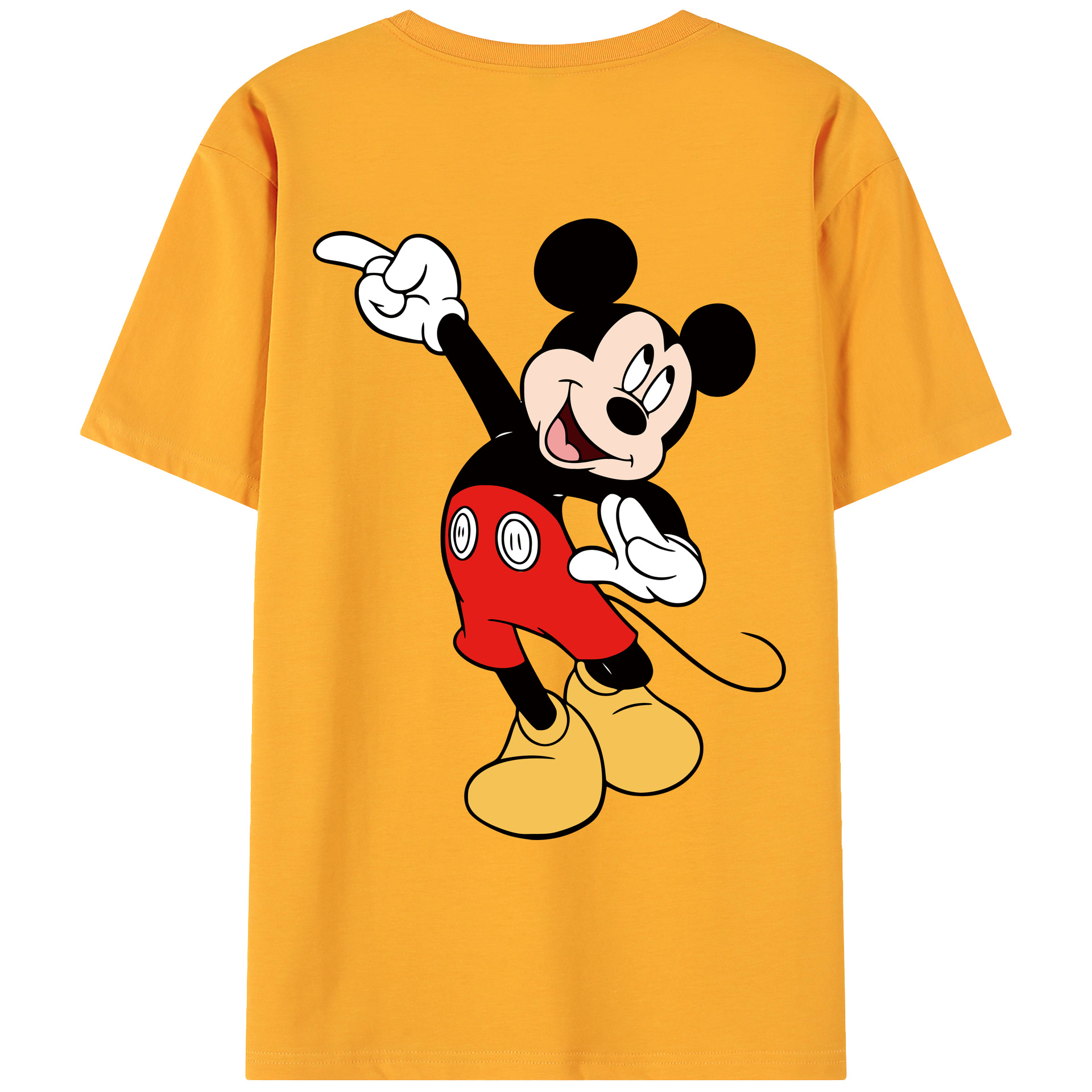 ミッキーマウス Mickey Mouse 綿100％ メンズ半袖Tシャツ（バックプリント） 通気性