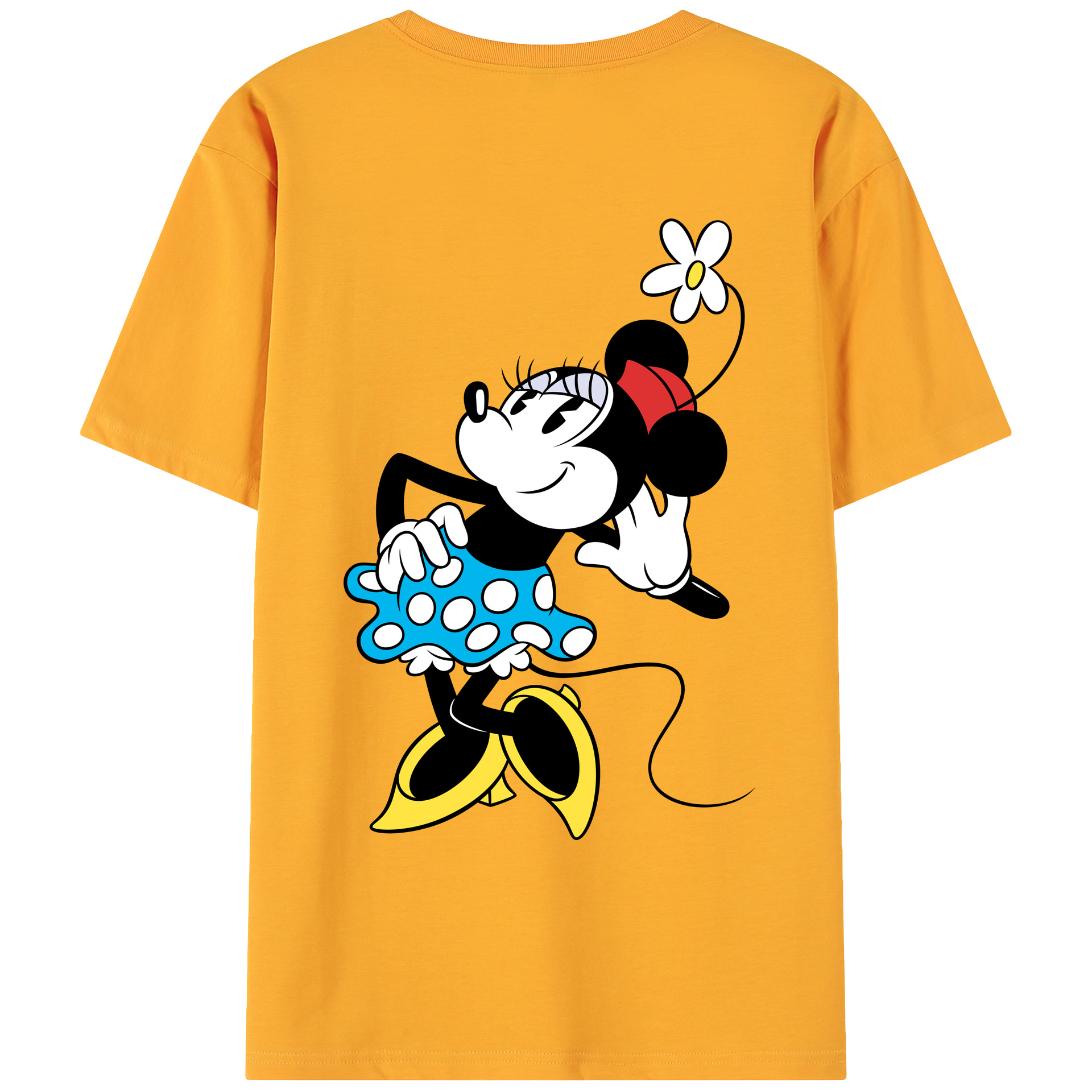 ミッキーマウス Mickey Mouse 綿100％ メンズ半袖Tシャツ（バックプリント） 通気性