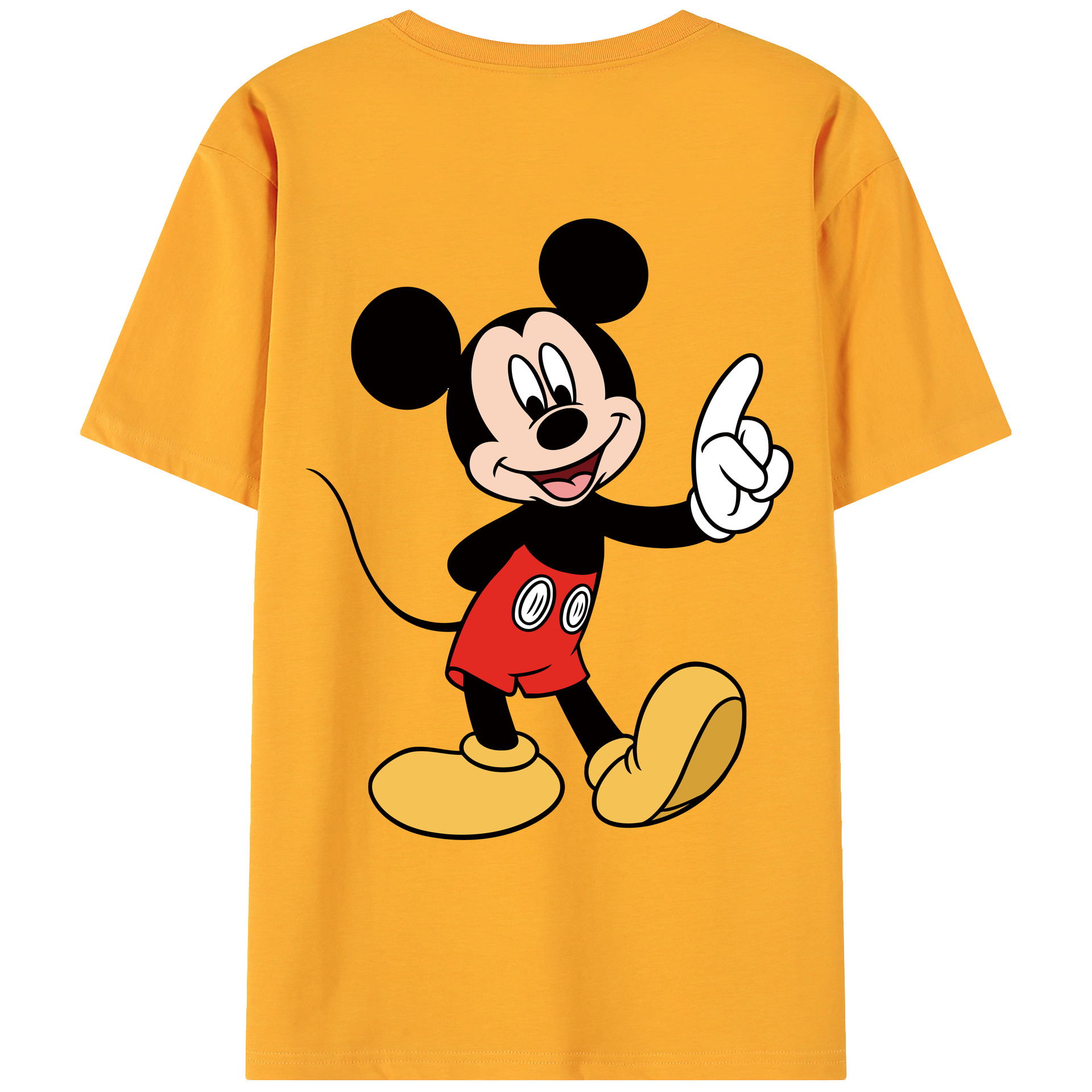 ミッキーマウス Mickey Mouse 綿100％ メンズ半袖Tシャツ（バックプリント） 通気性