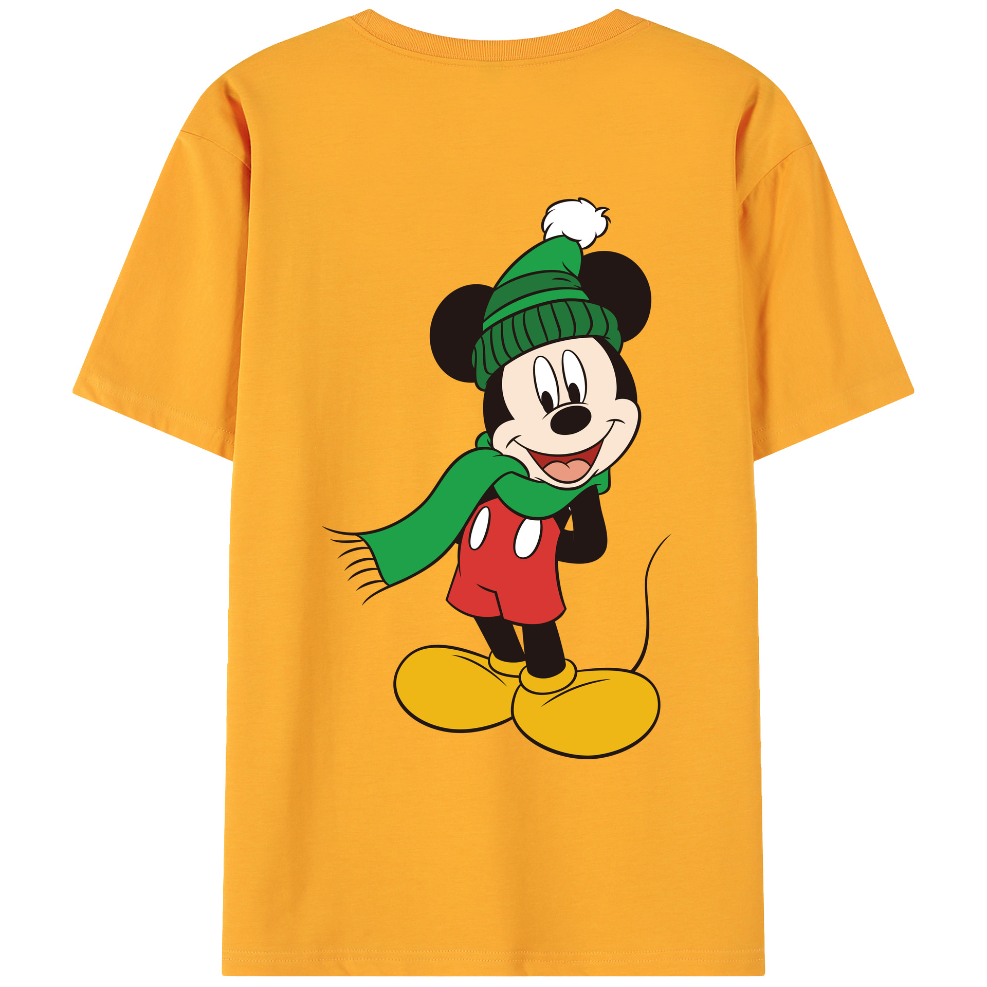 （画像用） ミッキーマウス Mickey Mouse 綿100％ メンズ半袖Tシャツ（バックプリント） 通気性