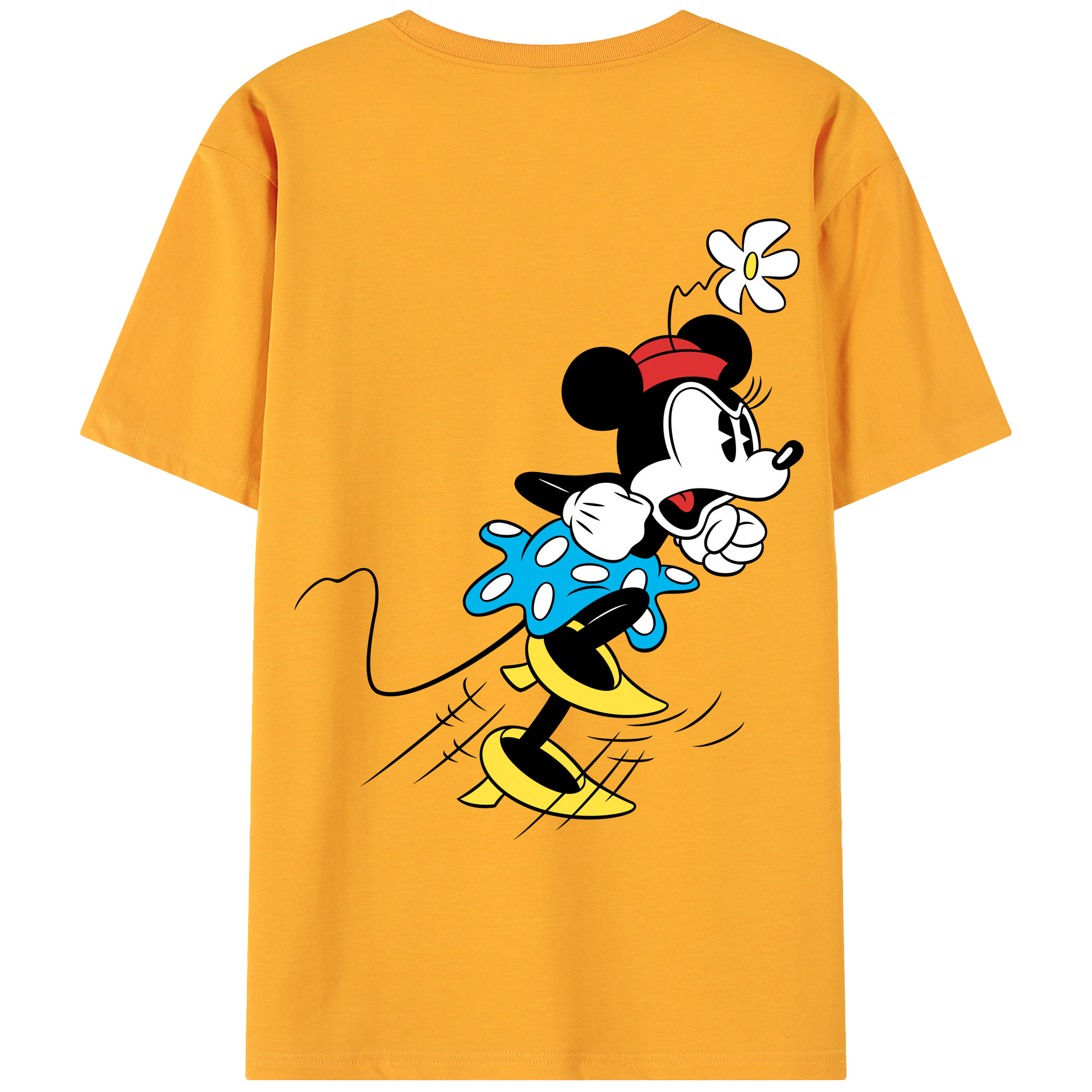 ミッキーマウス Mickey Mouse 綿100％ メンズ半袖Tシャツ（バックプリント） 通気性