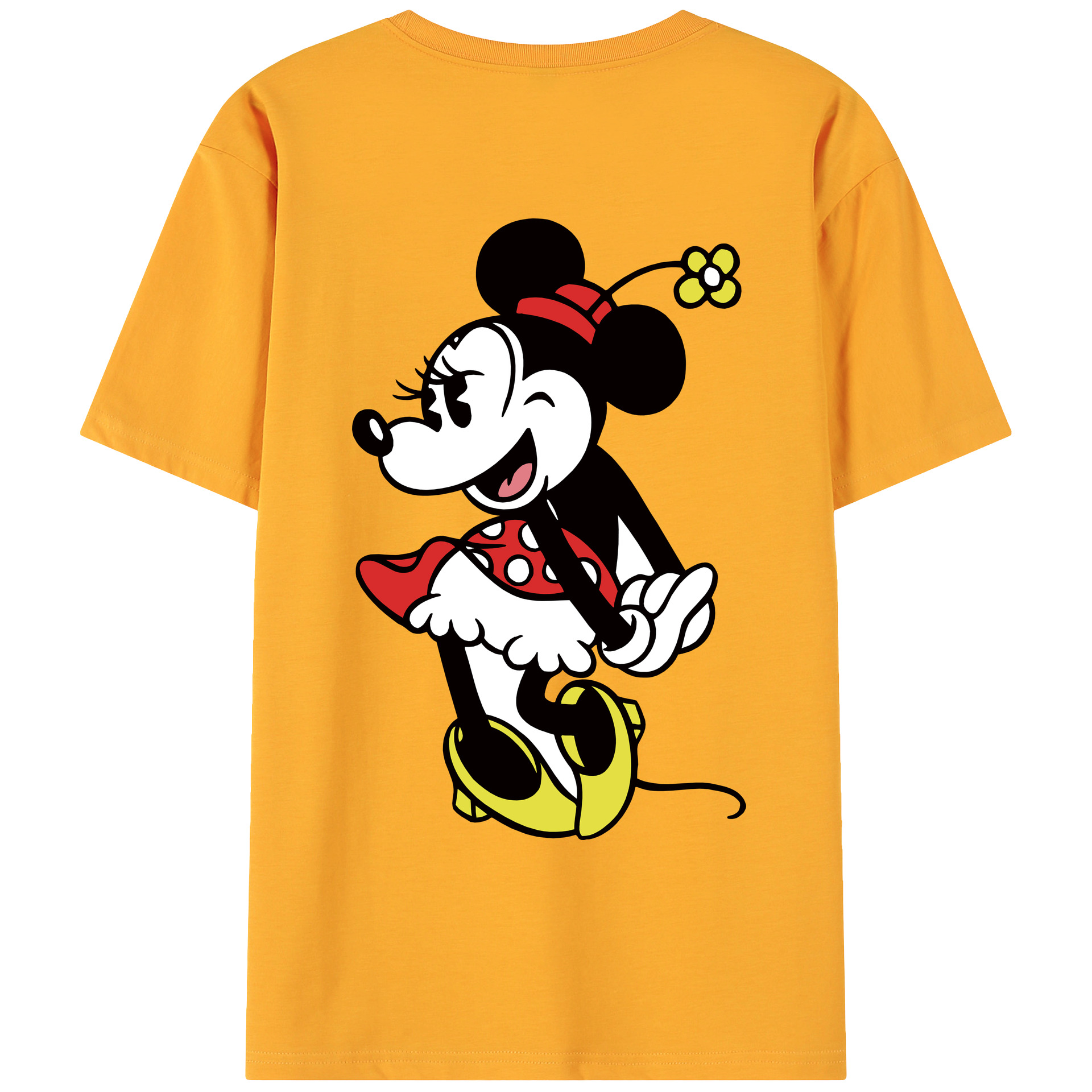 ミッキーマウス Mickey Mouse 綿100％ メンズ半袖Tシャツ（バックプリント） 通気性