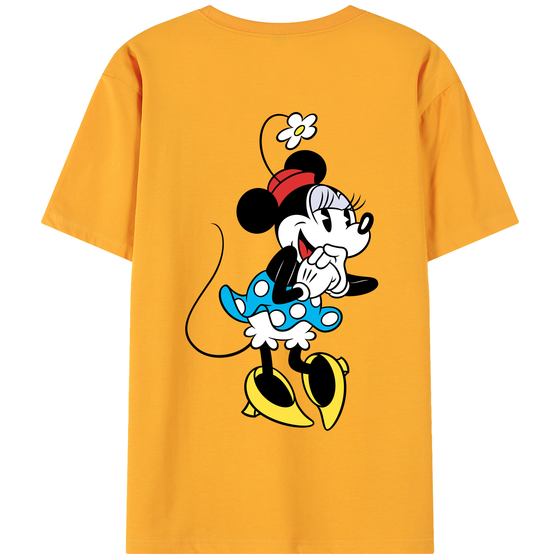ミッキーマウス Mickey Mouse 綿100％ メンズ半袖Tシャツ（バックプリント） 通気性