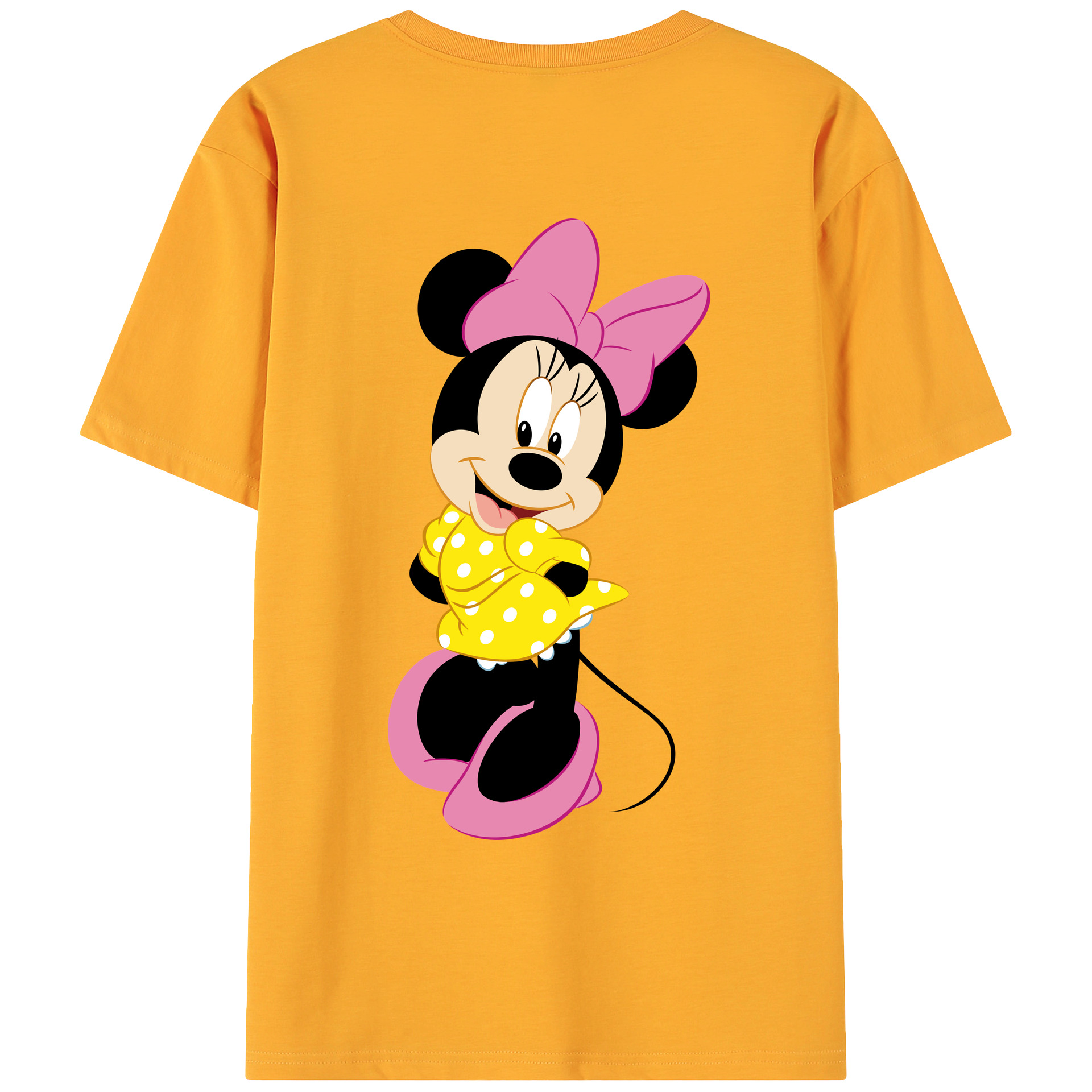 ミッキーマウス Mickey Mouse 綿100％ メンズ半袖Tシャツ（バックプリント） 通気性