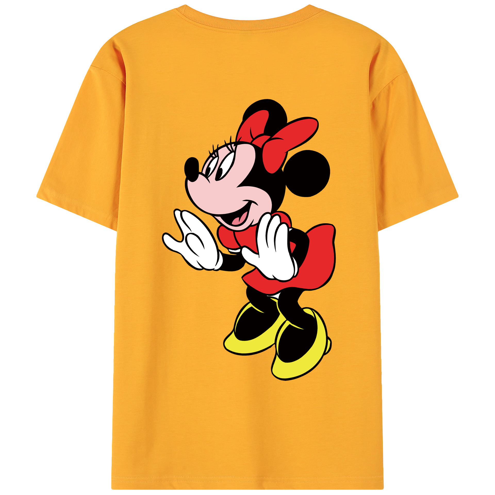 ミッキーマウス Mickey Mouse 綿100％ メンズ半袖Tシャツ（バックプリント） 通気性