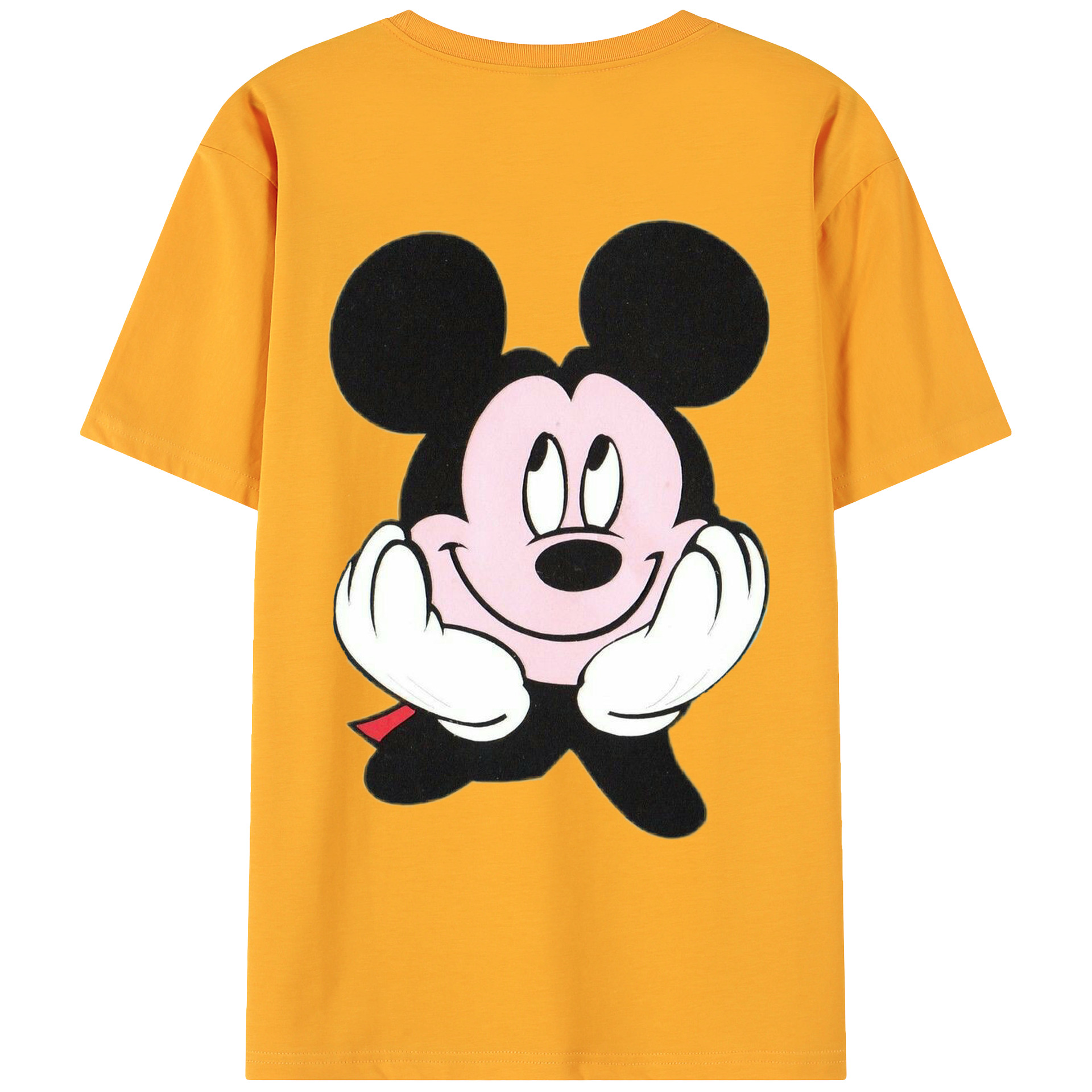 ミッキーマウス Mickey Mouse 綿100％ メンズ半袖Tシャツ（バックプリント） 通気性