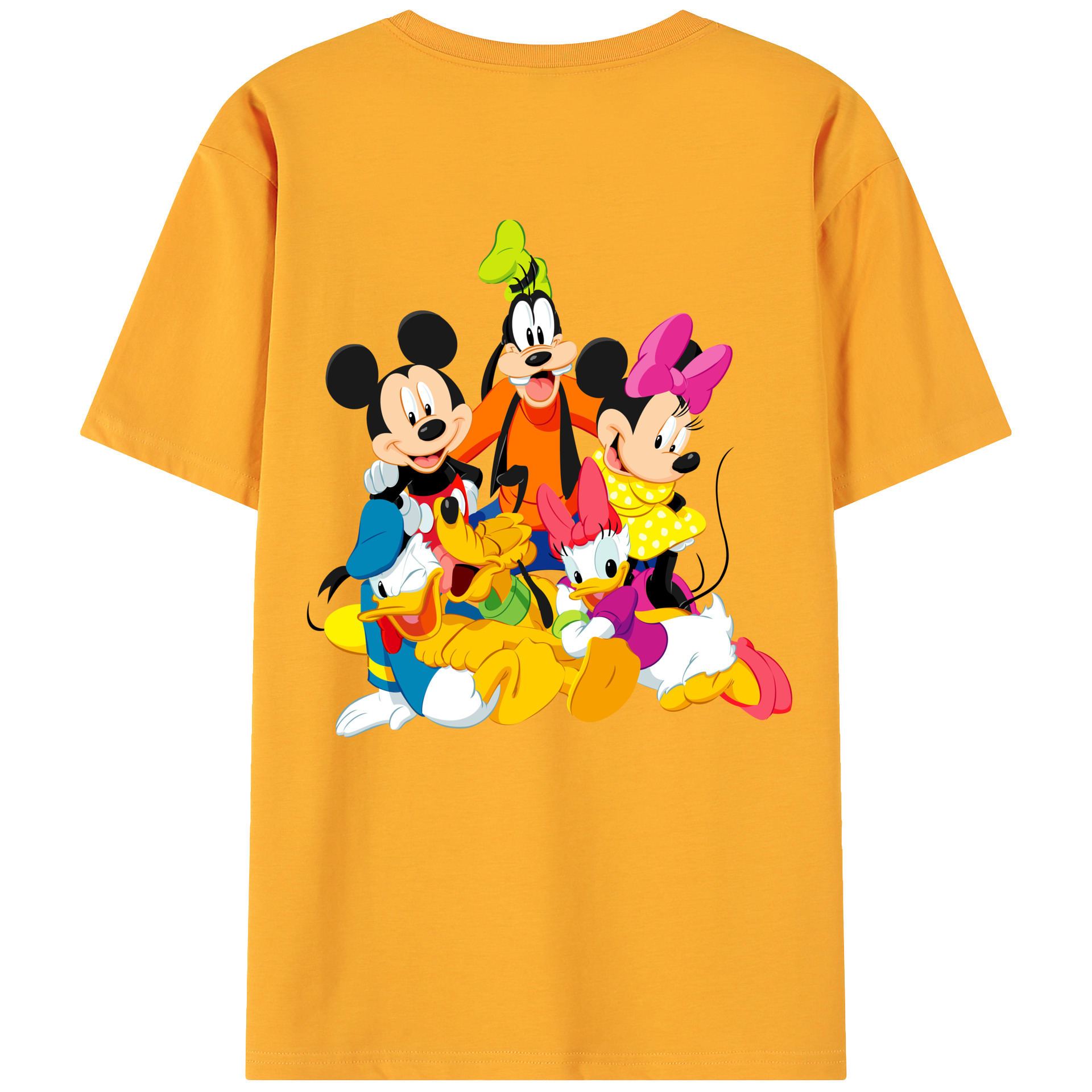 ミッキーマウス Mickey Mouse 綿100％ メンズ半袖Tシャツ（バックプリント） 通気性