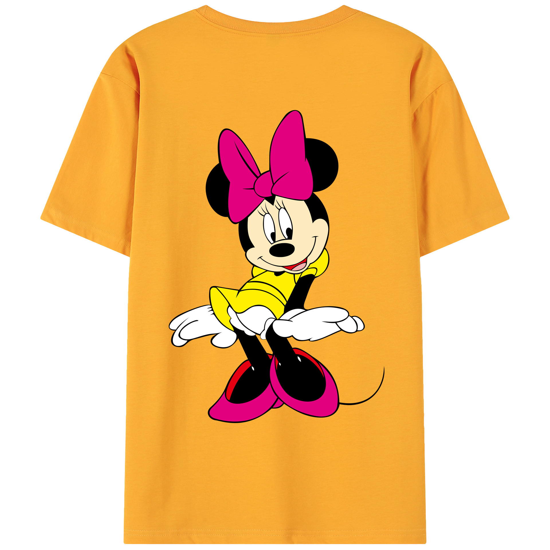 ミッキーマウス Mickey Mouse 綿100％ メンズ半袖Tシャツ（バックプリント） 通気性