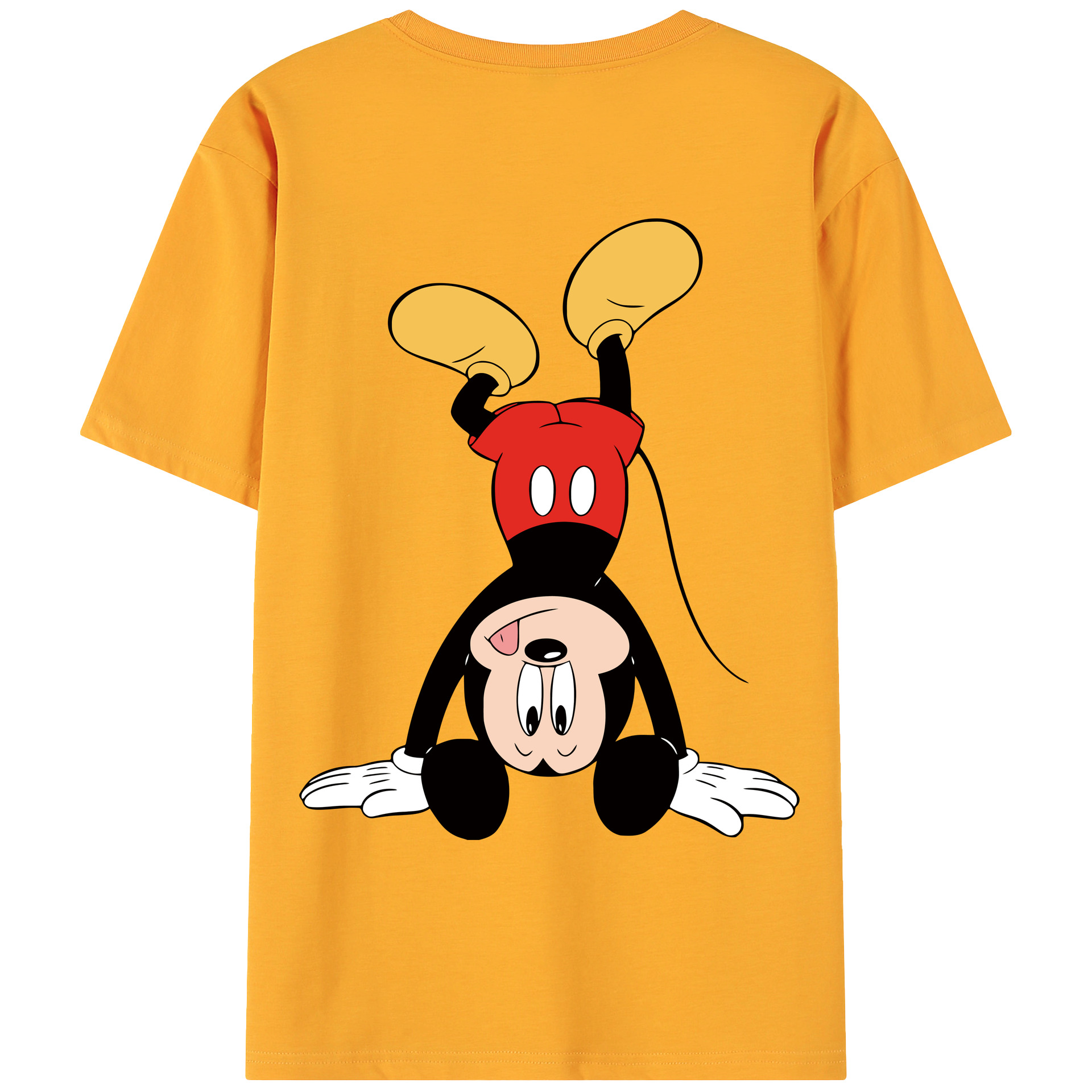 ミッキーマウス Mickey Mouse 綿100％ メンズ半袖Tシャツ（バックプリント） 通気性