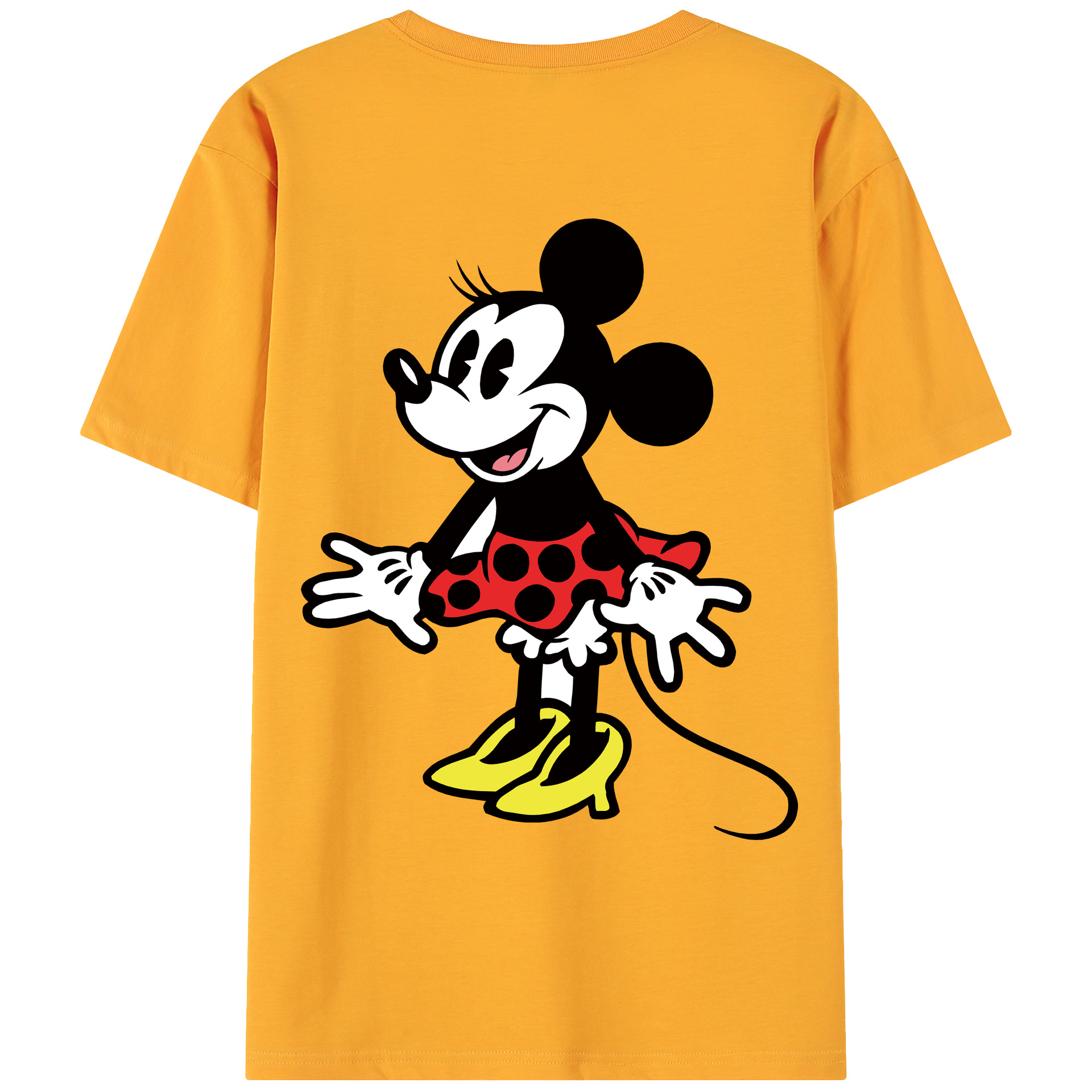 ミッキーマウス Mickey Mouse 綿100％ メンズ半袖Tシャツ（バックプリント） 通気性