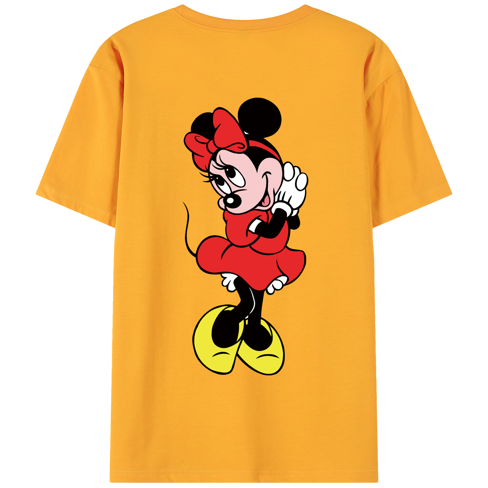ミッキーマウス Mickey Mouse 綿100％ メンズ半袖Tシャツ（バックプリント） 通気性